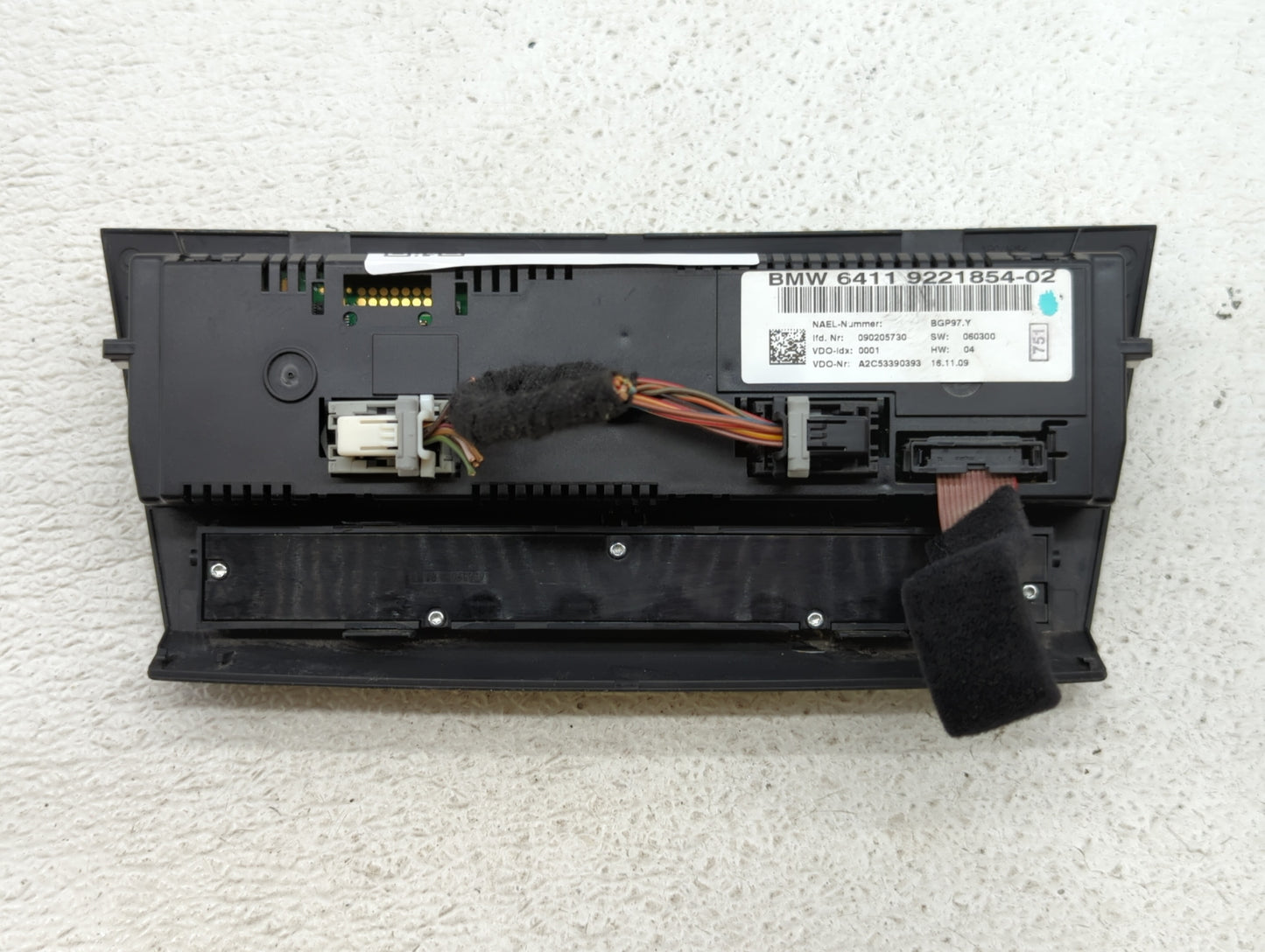 2010 Bmw 335i Climate Control Module Temperature AC/Heater Replacement P/N:090205730 6411 9221854-02 Fits OEM Used Auto Part