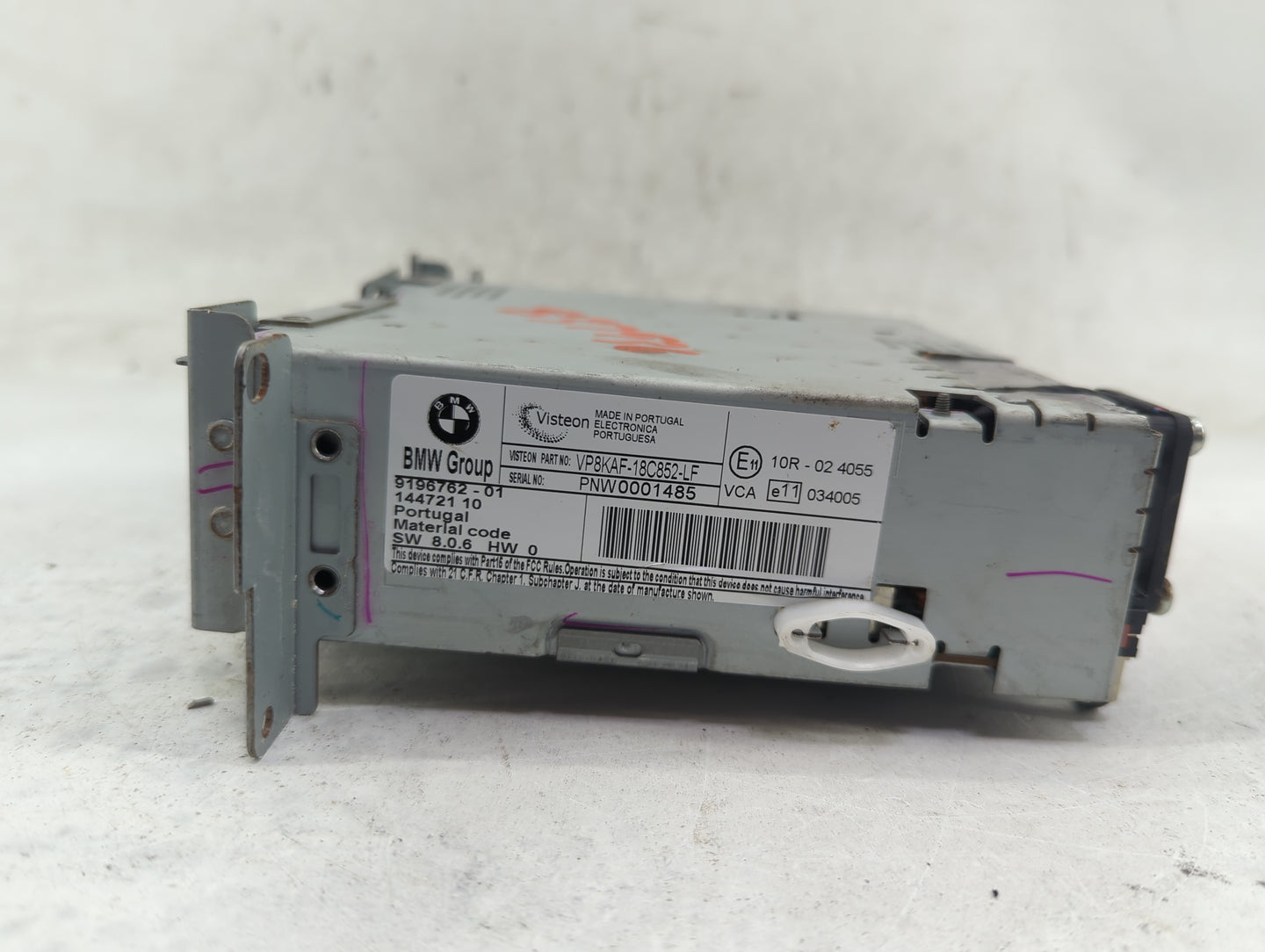 2010 Bmw 528 Radio AM FM Cd Player Receiver Replacement P/N:VP8KAF-18C852-LF 9196762-01 Fits OEM Used Auto Parts - Oemusedau