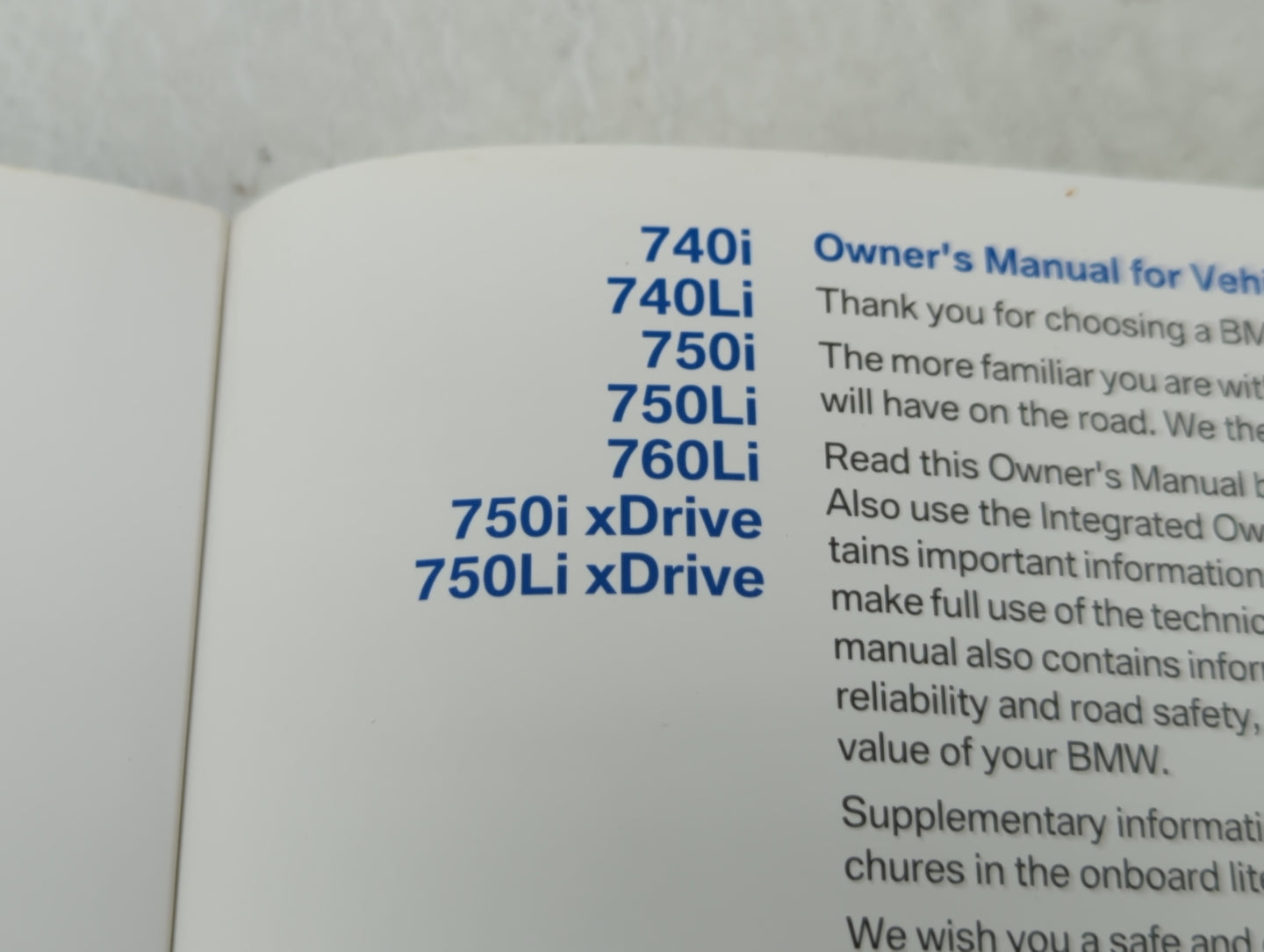 2010 Bmw 740i Owners Manual Book Guide OEM Used Auto Parts - Oemusedautoparts1.com