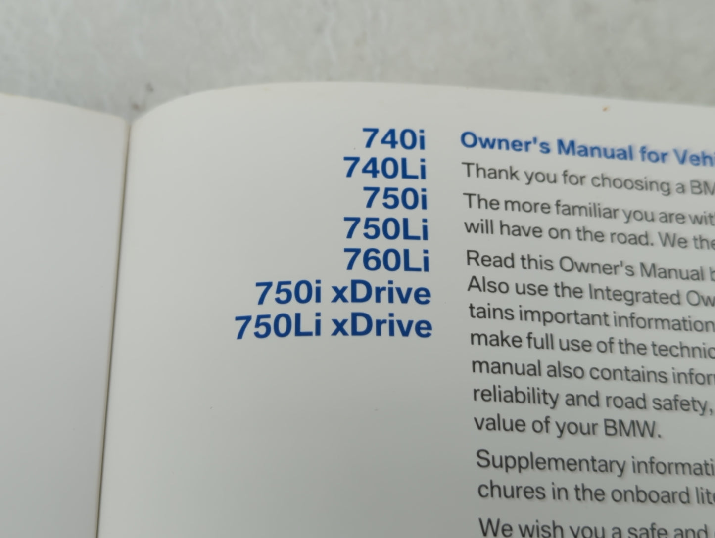 2010 Bmw 740i Owners Manual Book Guide OEM Used Auto Parts - Oemusedautoparts1.com