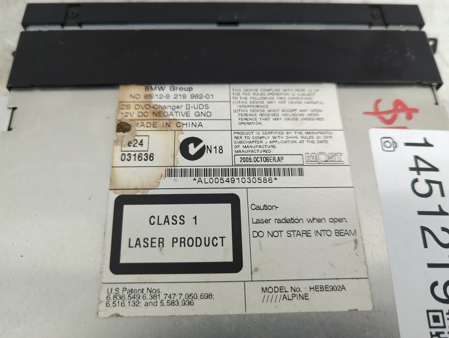 2010 Bmw 750 Radio Cd Changer 65.12-9219962-01|hebe902a - Oemusedautoparts1.com