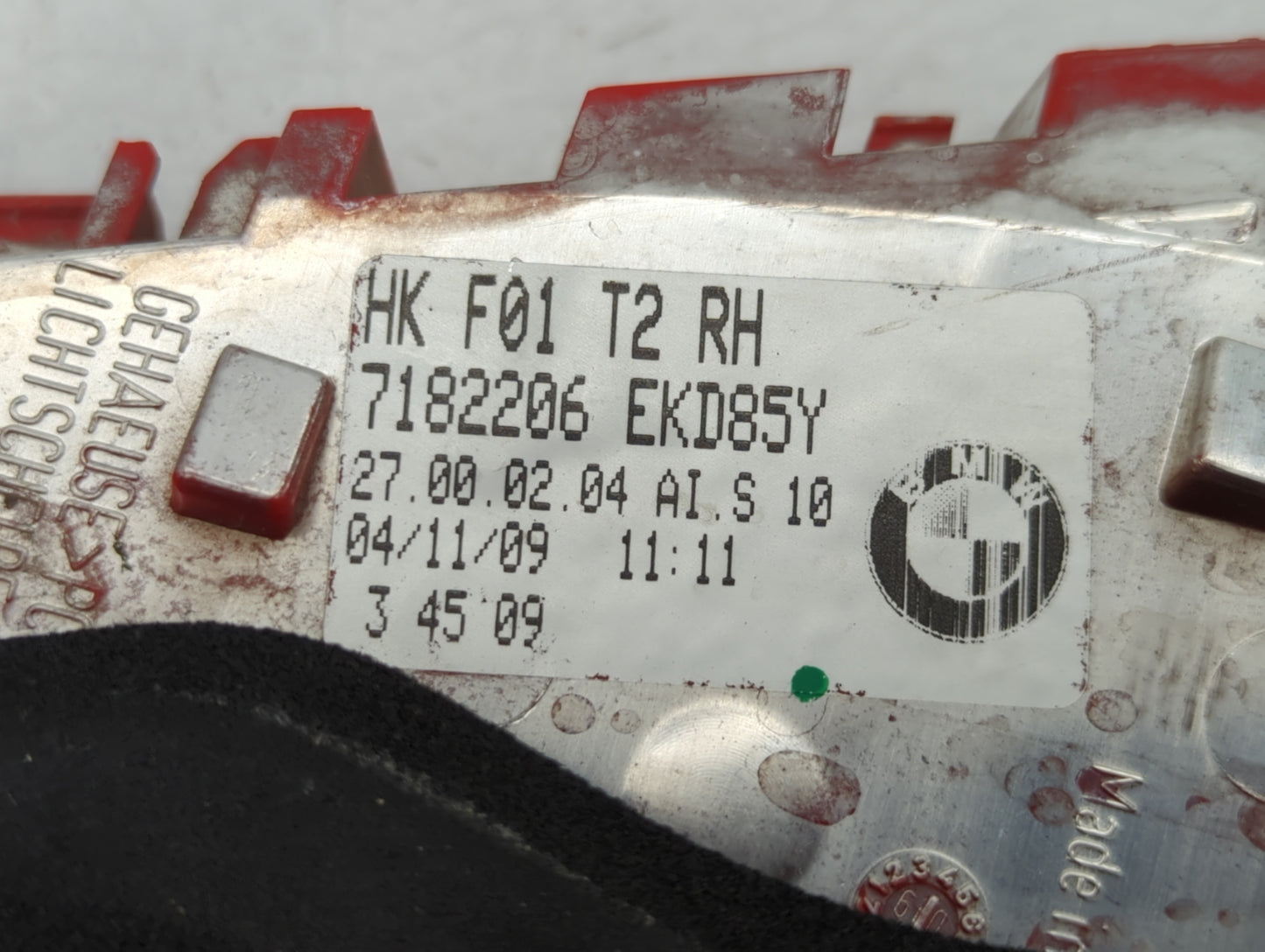 2009-2012 Bmw 750i Tail Light Assembly Passenger Right OEM P/N:7182206 Fits Fits 2009 2010 2011 2012 OEM Used Auto Parts - O