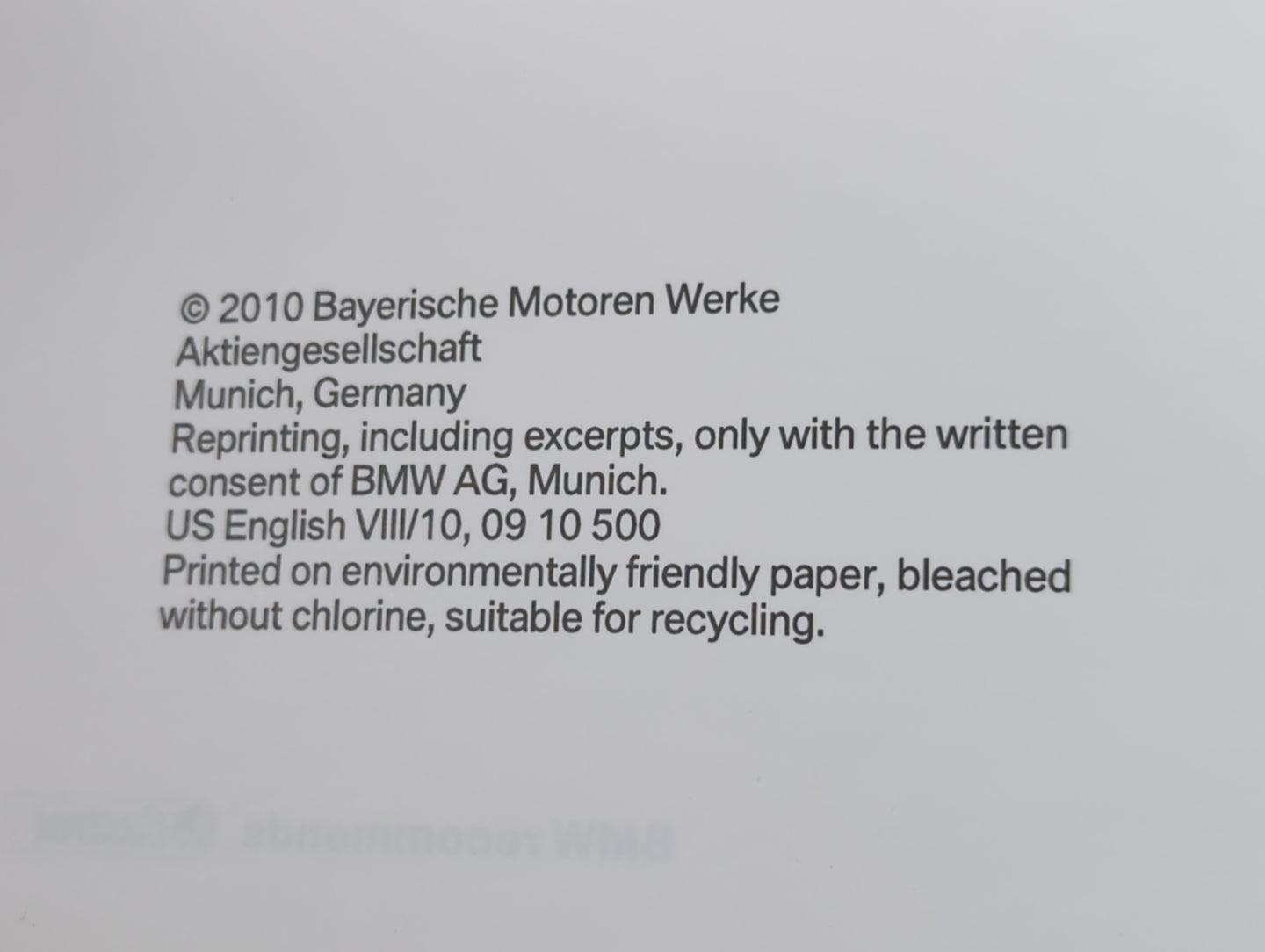 2010 Bmw X1 Owners Manual Book Guide P/N:01 40 2 605 061 Ue OEM Used Auto Parts - Oemusedautoparts1.com