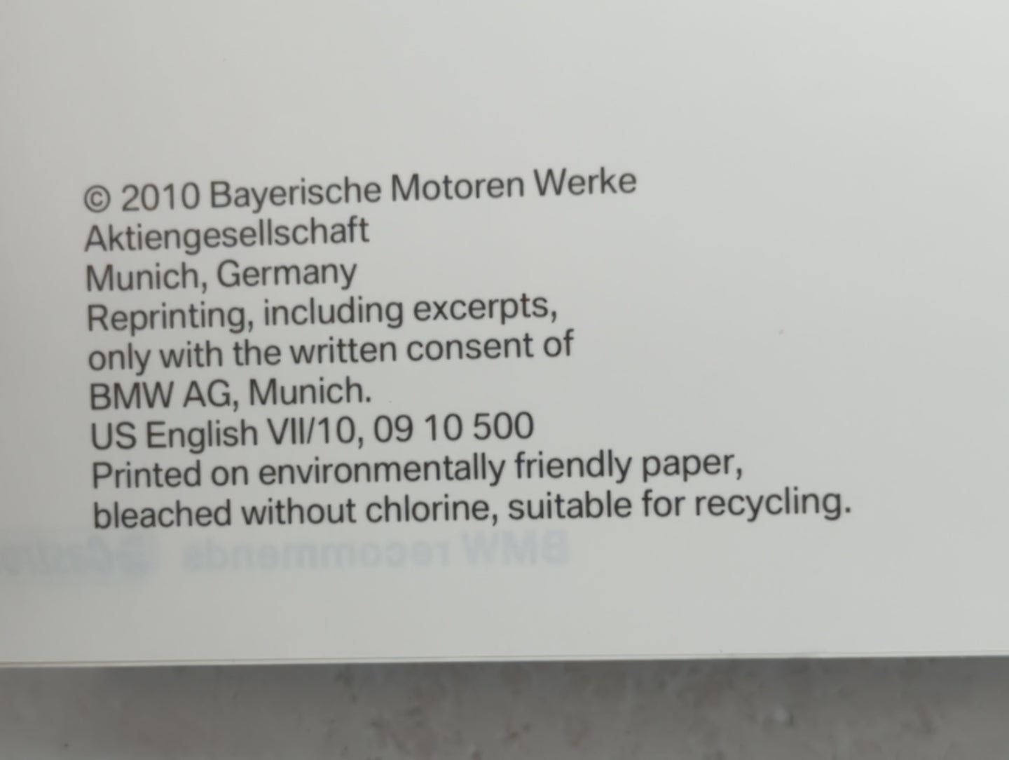 2010 Bmw X3 Owners Manual Book Guide P/N:01 40 2 605 560 OEM Used Auto Parts - Oemusedautoparts1.com