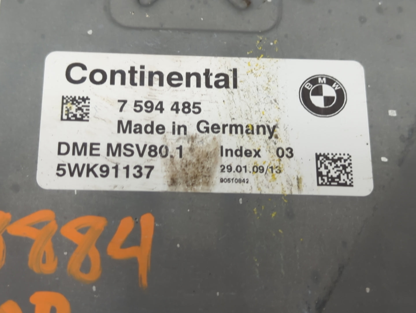 2007-2010 Bmw X3 PCM Engine Control Computer ECU ECM PCU OEM P/N:5WK91137 7 594 485 Fits Fits 2007 2008 2009 2010 2011 OEM U