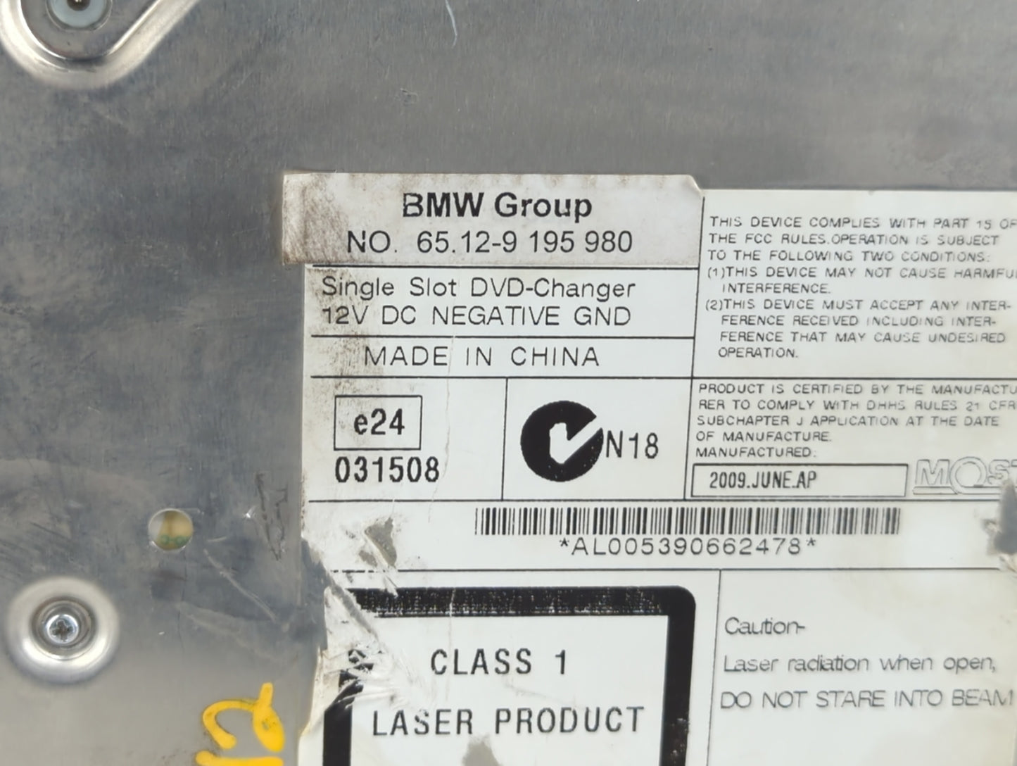 2007-2013 Bmw X5 Radio AM FM Cd Player Receiver Replacement P/N:65.12-9 151 146 65 12 9 151 146 Fits OEM Used Auto Parts - O