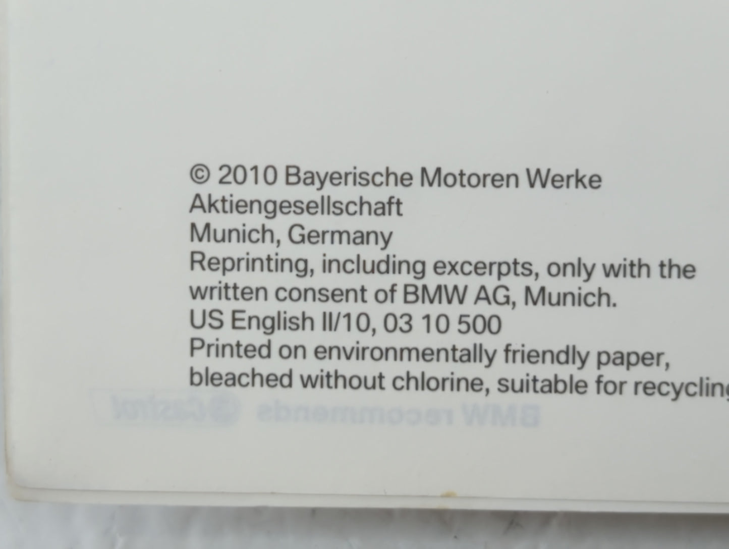2010 Bmw X5 Owners Manual Book Guide OEM Used Auto Parts - Oemusedautoparts1.com