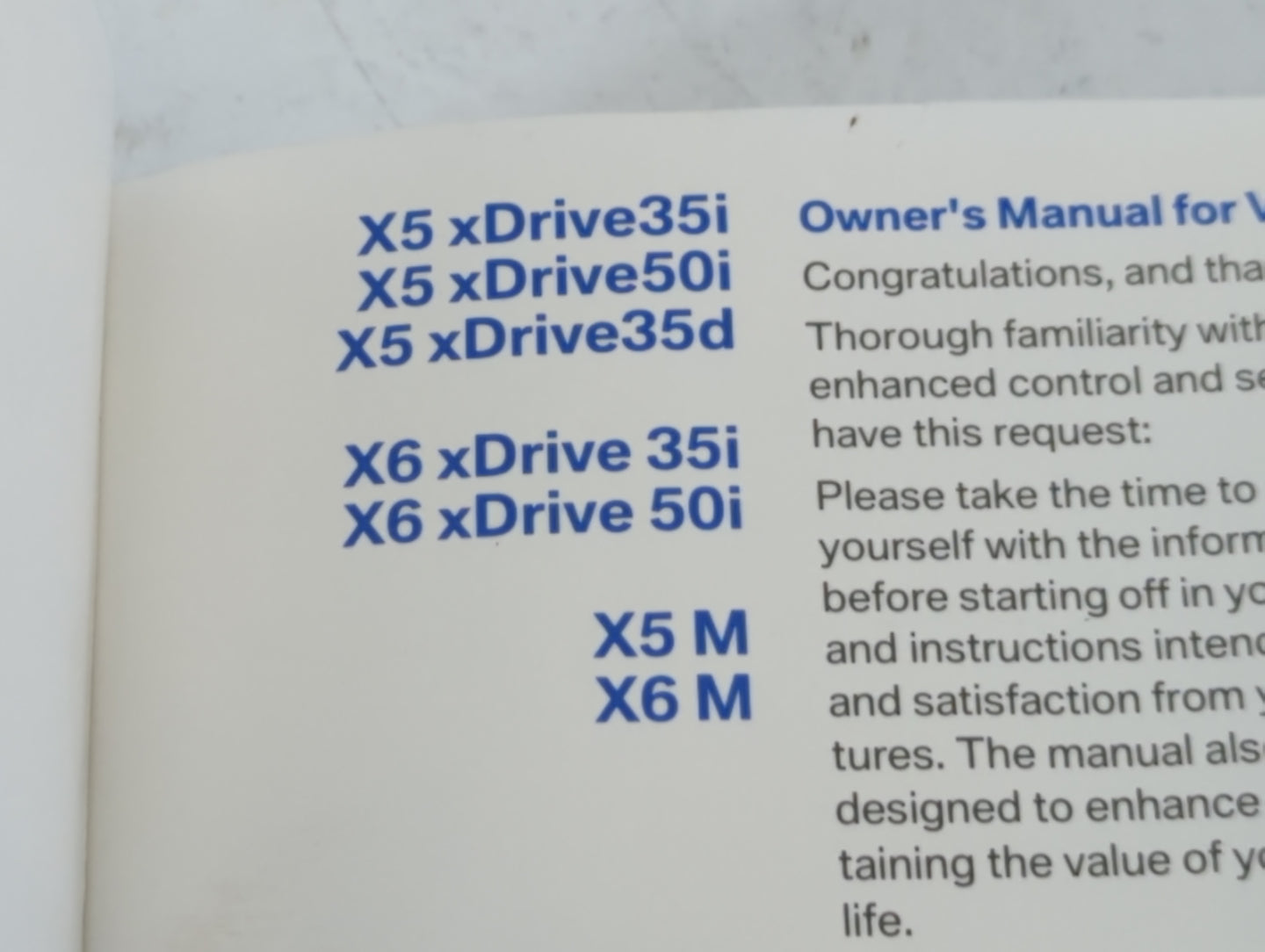 2010 Bmw X5 Owners Manual Book Guide OEM Used Auto Parts - Oemusedautoparts1.com