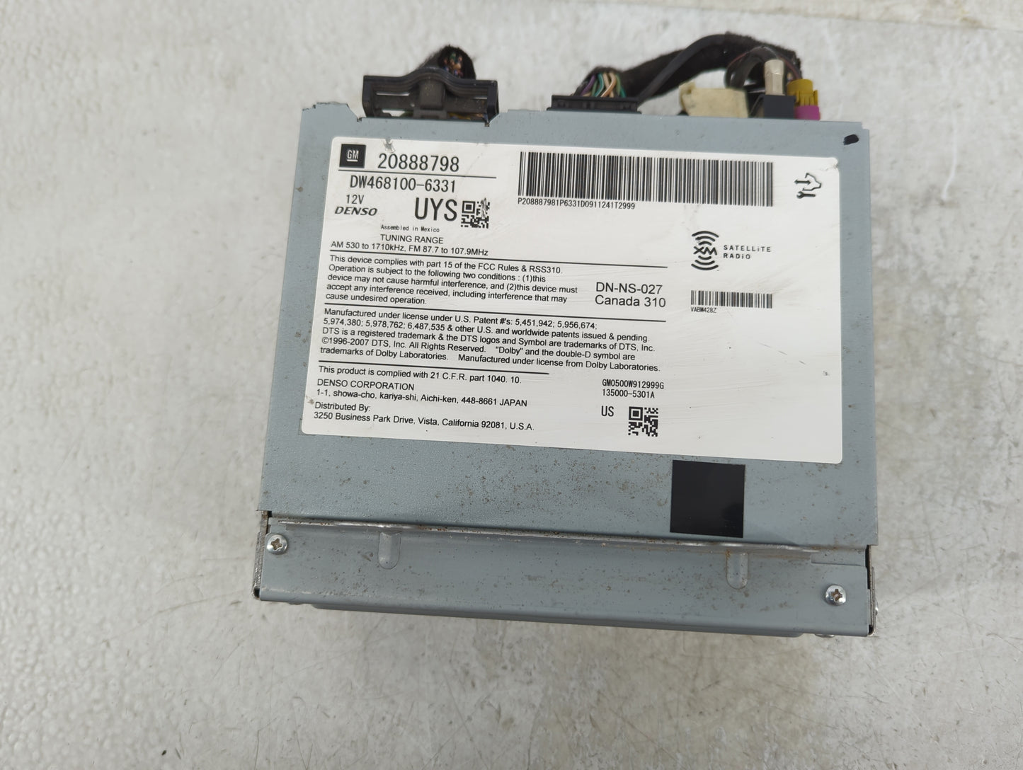 2010 Buick Lacrosse Radio AM FM Cd Player Receiver Replacement P/N:20888798 Fits OEM Used Auto Parts - Oemusedautoparts1.com