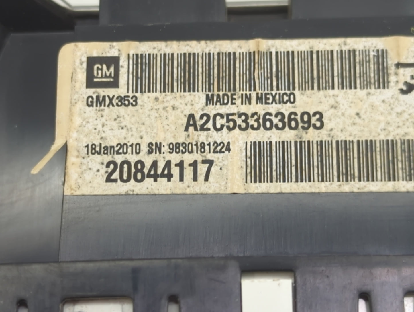 2010 Buick Lacrosse Instrument Cluster Speedometer Gauges P/N:20844117 Fits OEM Used Auto Parts - Oemusedautoparts1.com
