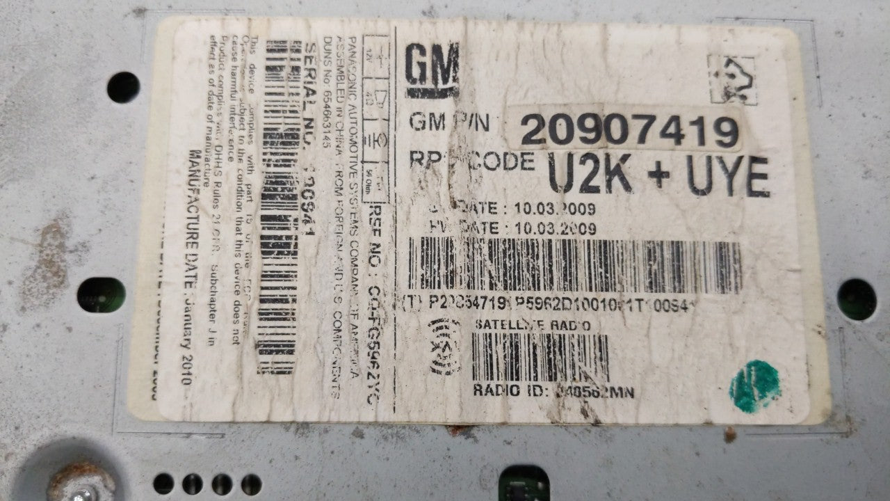 2010-2010 Buick Lacrosse Am Fm Cd Player Radio Receiver - Oemusedautoparts1.com