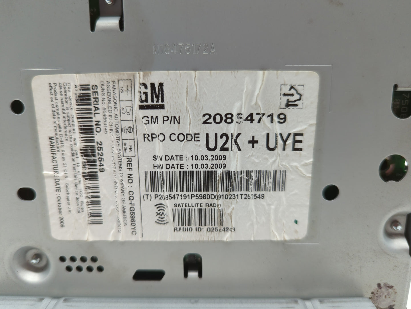 2010-2010 Buick Lacrosse Am Fm Cd Player Radio Receiver - Oemusedautoparts1.com