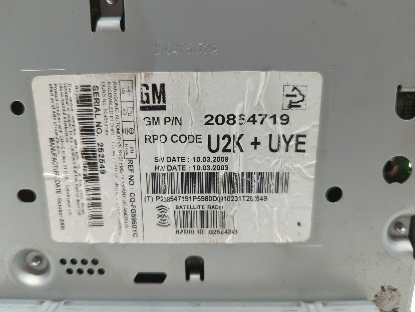 2010-2010 Buick Lacrosse Am Fm Cd Player Radio Receiver - Oemusedautoparts1.com