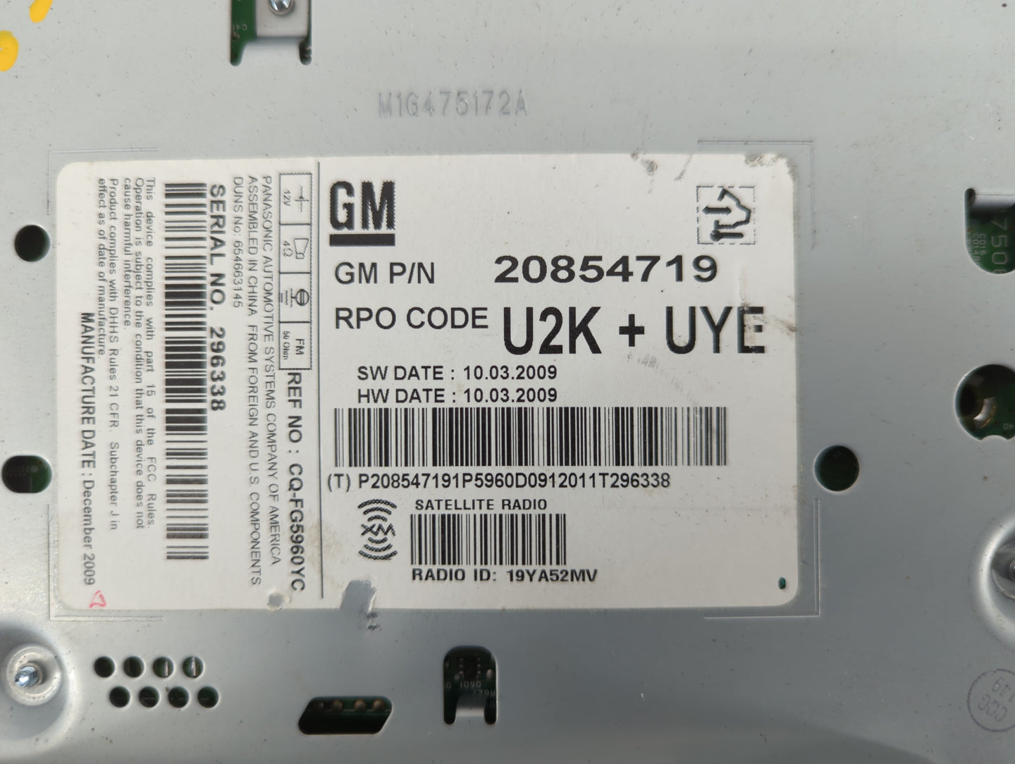 2010-2011 Buick Lacrosse Am Fm Cd Player Radio Receiver - Oemusedautoparts1.com