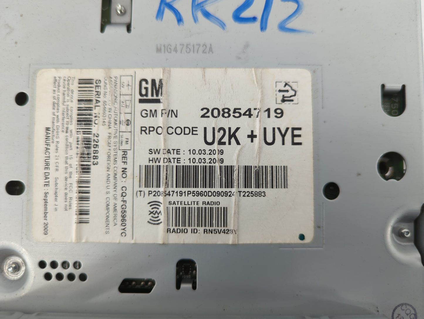 2010-2010 Buick Lacrosse Am Fm Cd Player Radio Receiver - Oemusedautoparts1.com