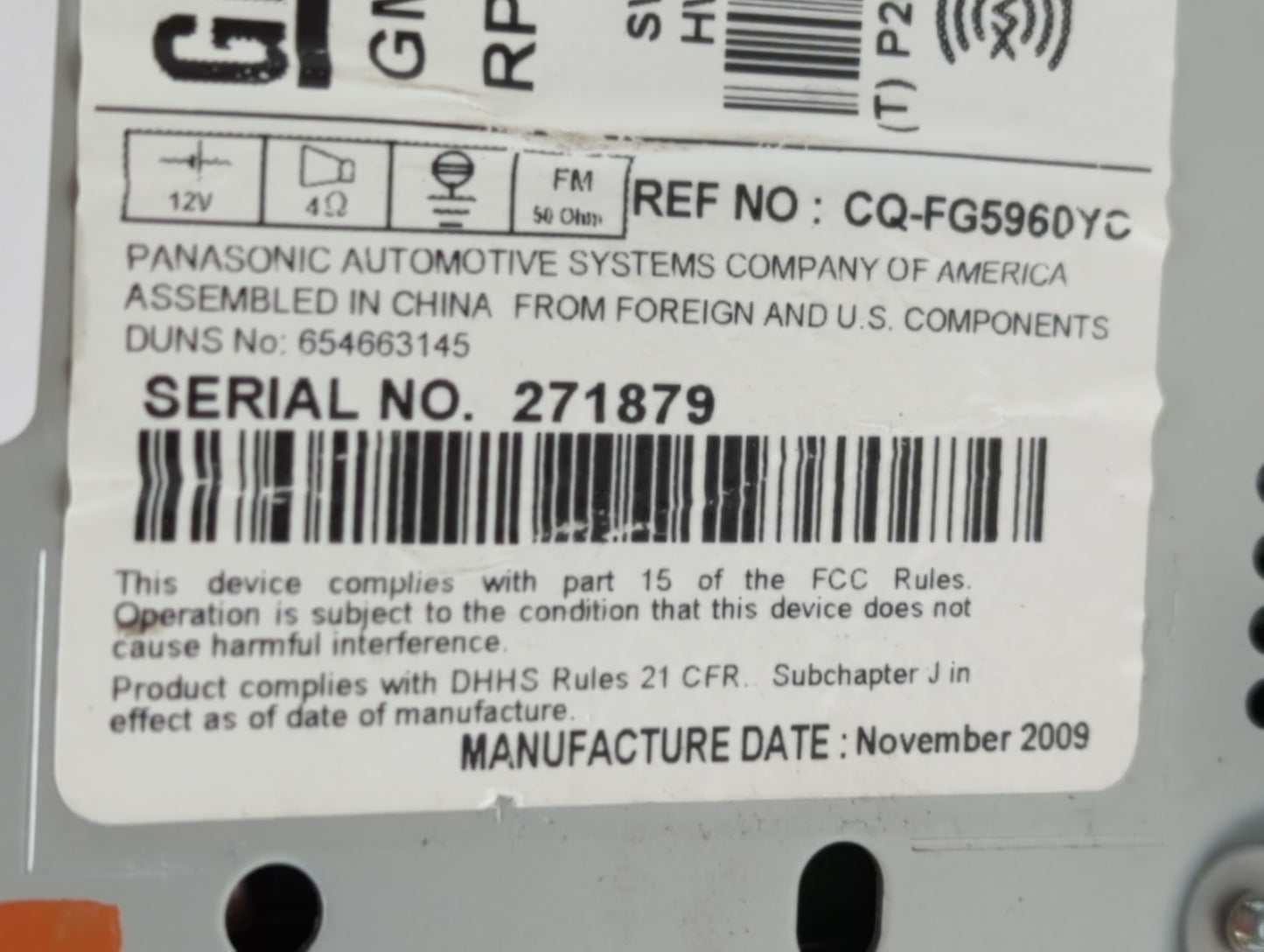2010-2010 Buick Lacrosse Am Fm Cd Player Radio Receiver - Oemusedautoparts1.com