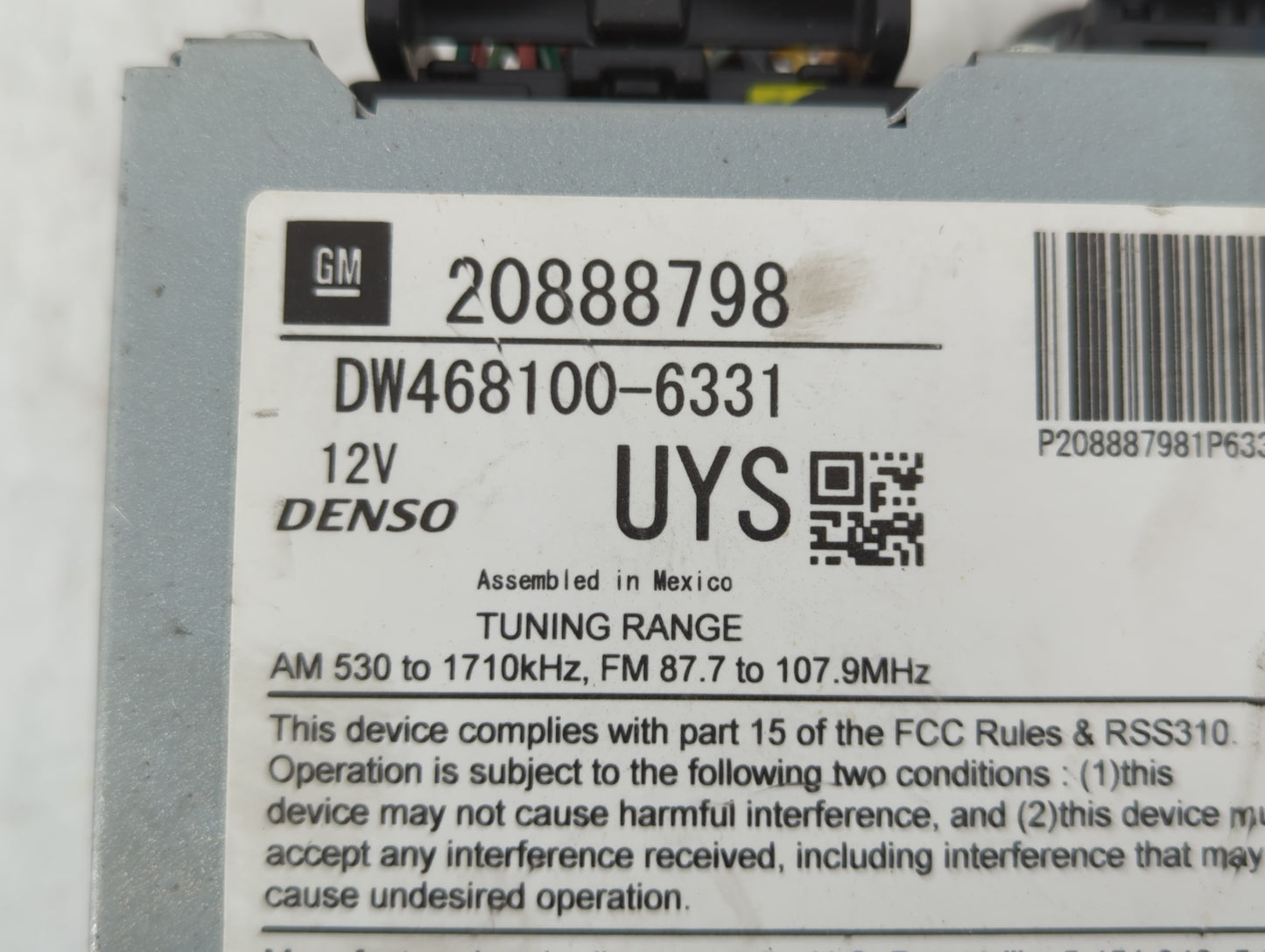2010-2011 Buick Lacrosse Radio AM FM Cd Player Receiver Replacement P/N:20888798 Fits Fits 2010 2011 OEM Used Auto Parts - O