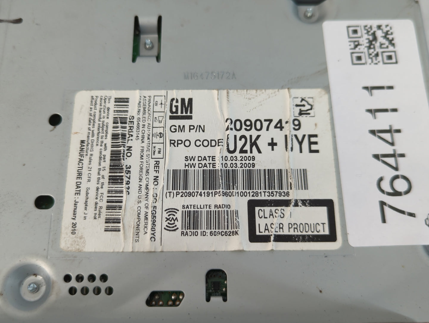 2010-2010 Buick Lacrosse Am Fm Cd Player Radio Receiver - Oemusedautoparts1.com