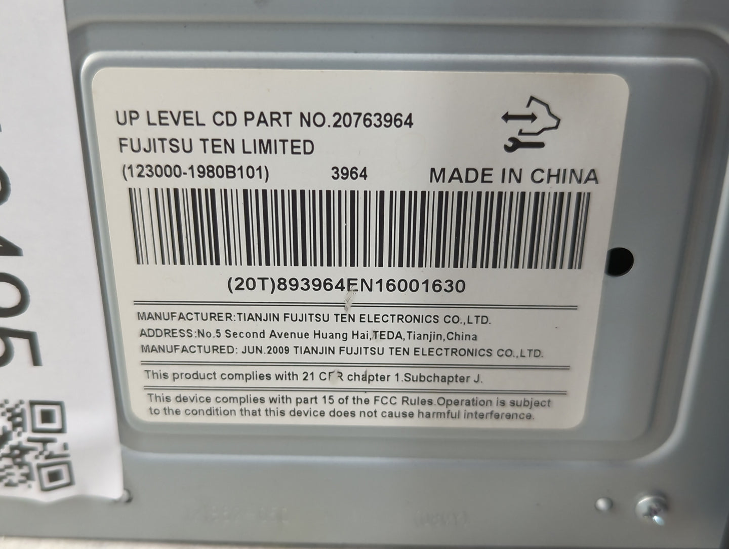 2009-2010 Buick Lucerne Radio AM FM Cd Player Receiver Replacement P/N:20763964 Fits Fits 2009 2010 OEM Used Auto Parts - Oe