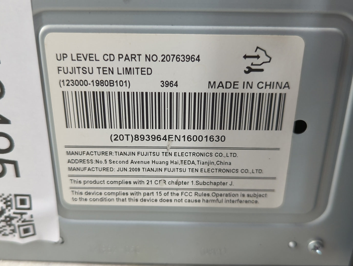 2009-2010 Buick Lucerne Radio AM FM Cd Player Receiver Replacement P/N:20763964 Fits Fits 2009 2010 OEM Used Auto Parts - Oe