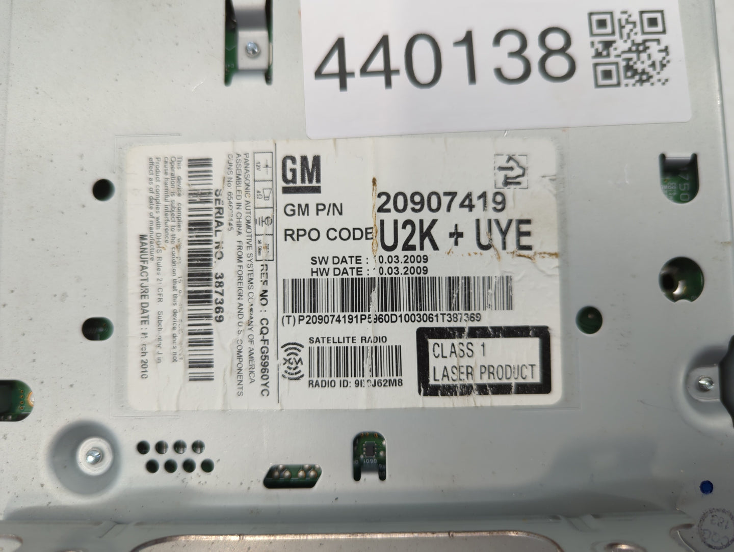 2011-2011 Buick Regal Am Fm Cd Player Radio Receiver - Oemusedautoparts1.com