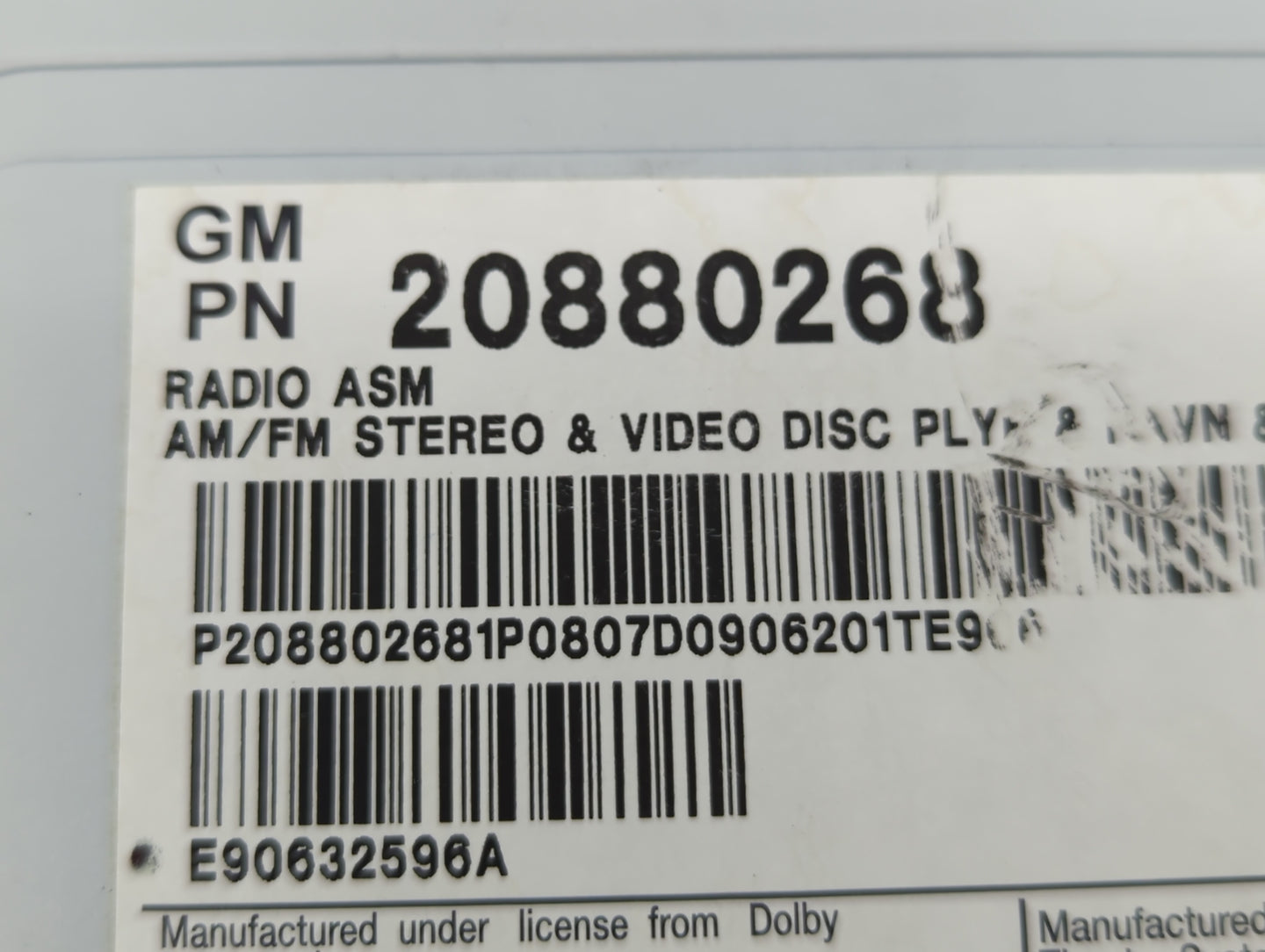2010 Cadillac Cts Radio AM FM Cd Player Receiver Replacement P/N:20880268 Fits OEM Used Auto Parts - Oemusedautoparts1.com