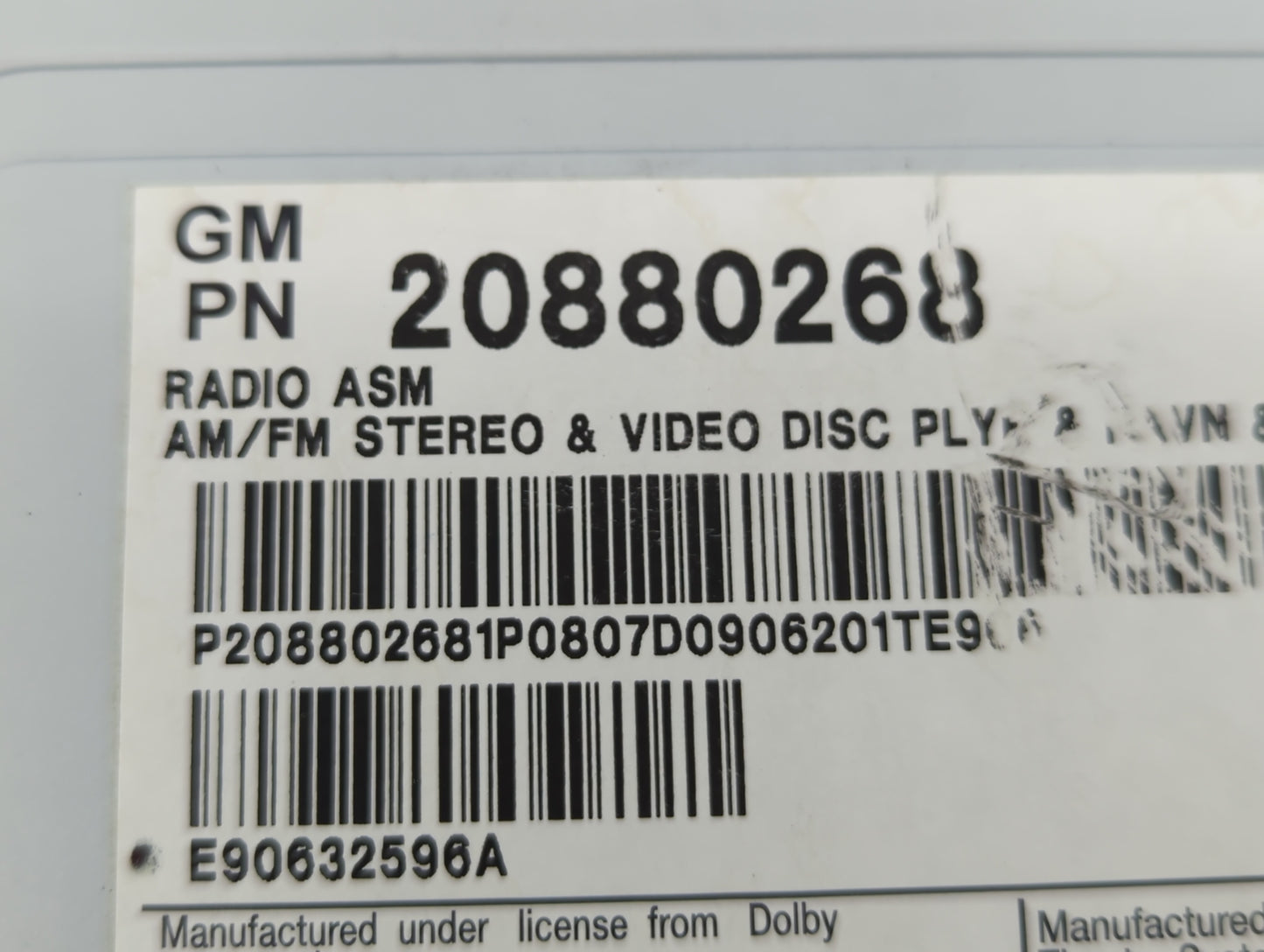 2010 Cadillac Cts Radio AM FM Cd Player Receiver Replacement P/N:20880268 Fits OEM Used Auto Parts - Oemusedautoparts1.com
