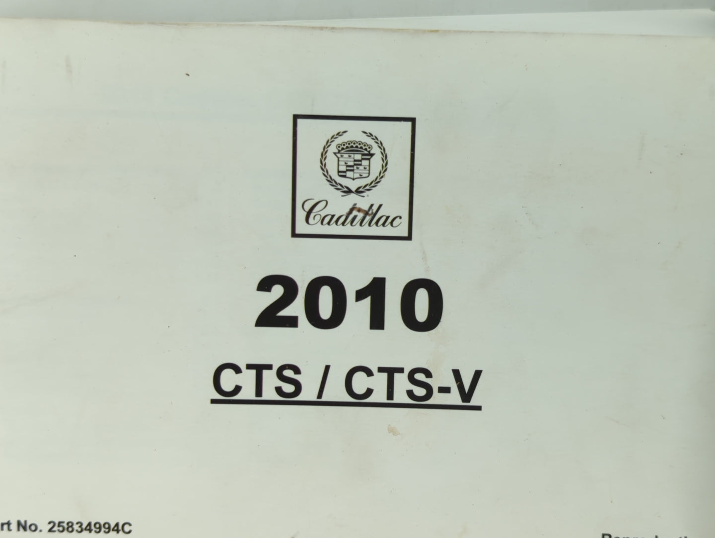 2010 Cadillac Cts Owners Manual Book Guide OEM Used Auto Parts - Oemusedautoparts1.com