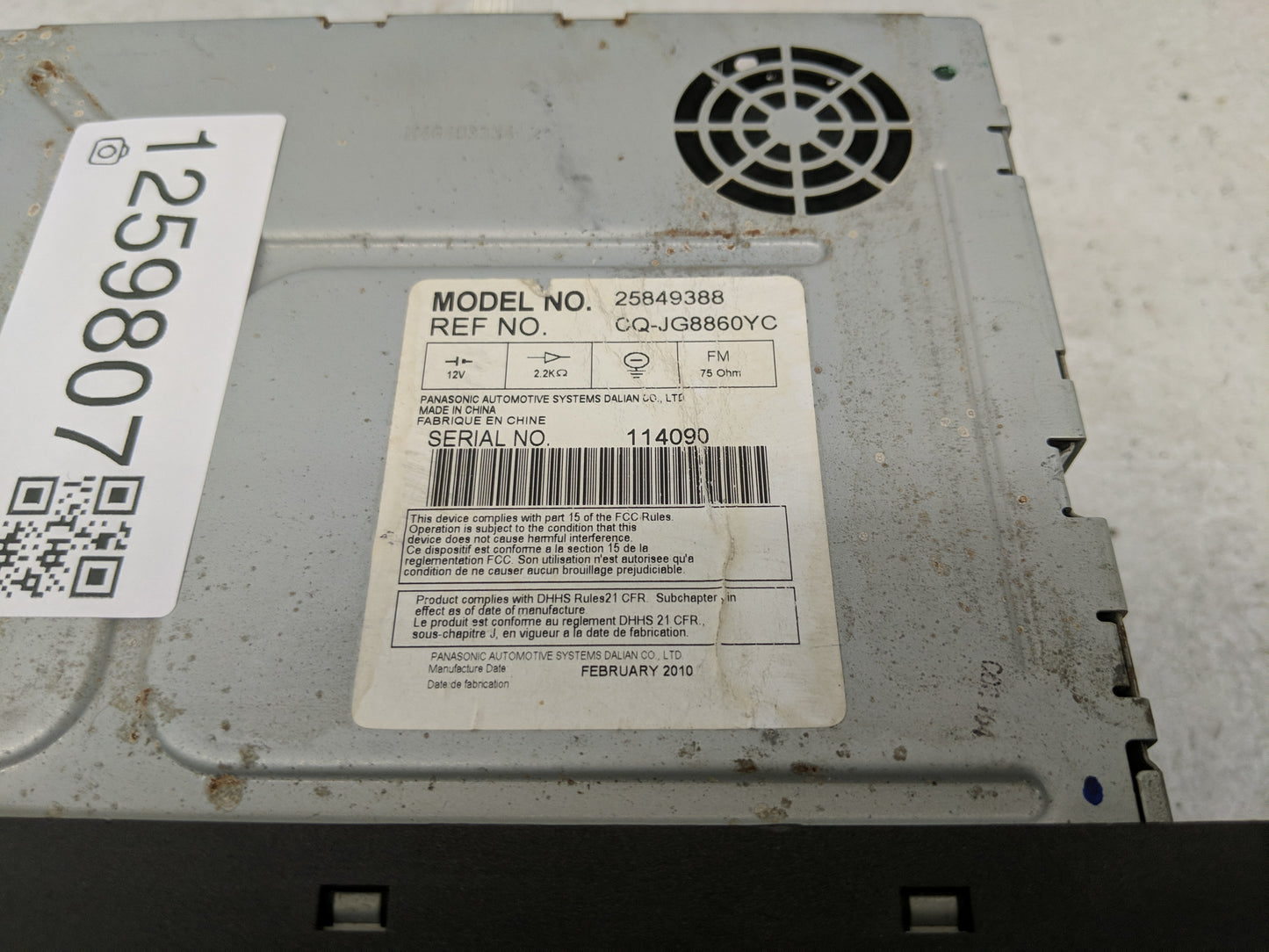 2008-2011 Cadillac Dts Radio AM FM Cd Player Receiver Replacement P/N:25849388 Fits Fits 2008 2009 2010 2011 OEM Used Auto P