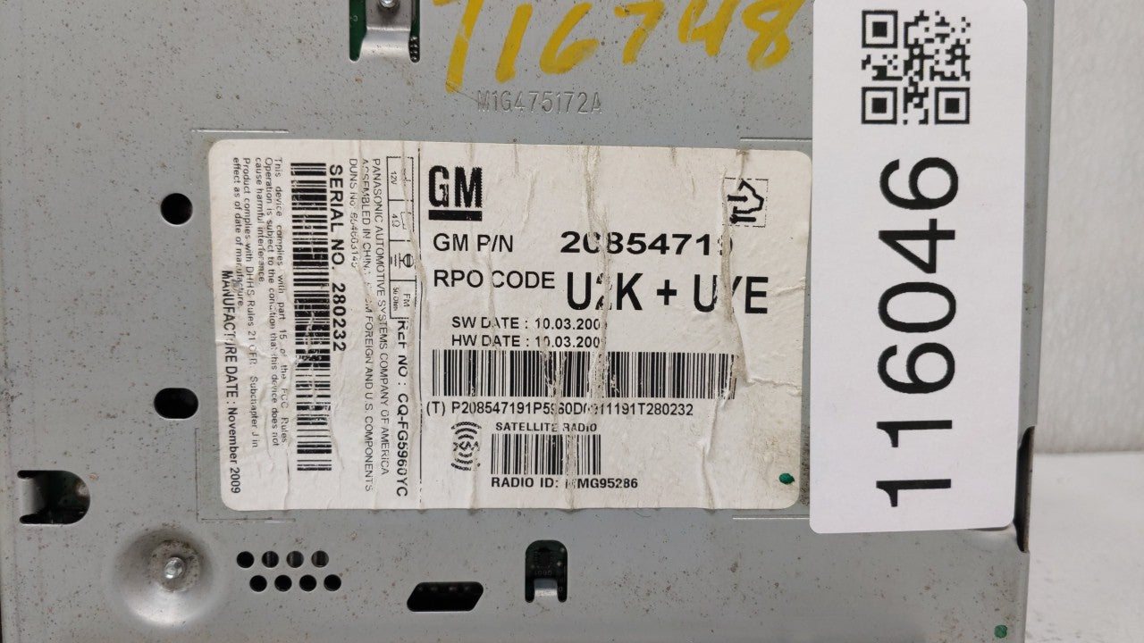 2010 Cadillac Srx Radio AM FM Cd Player Receiver Replacement P/N:20843235 20854719, 20830921, 20907419 Fits Fits 2011 OEM Us