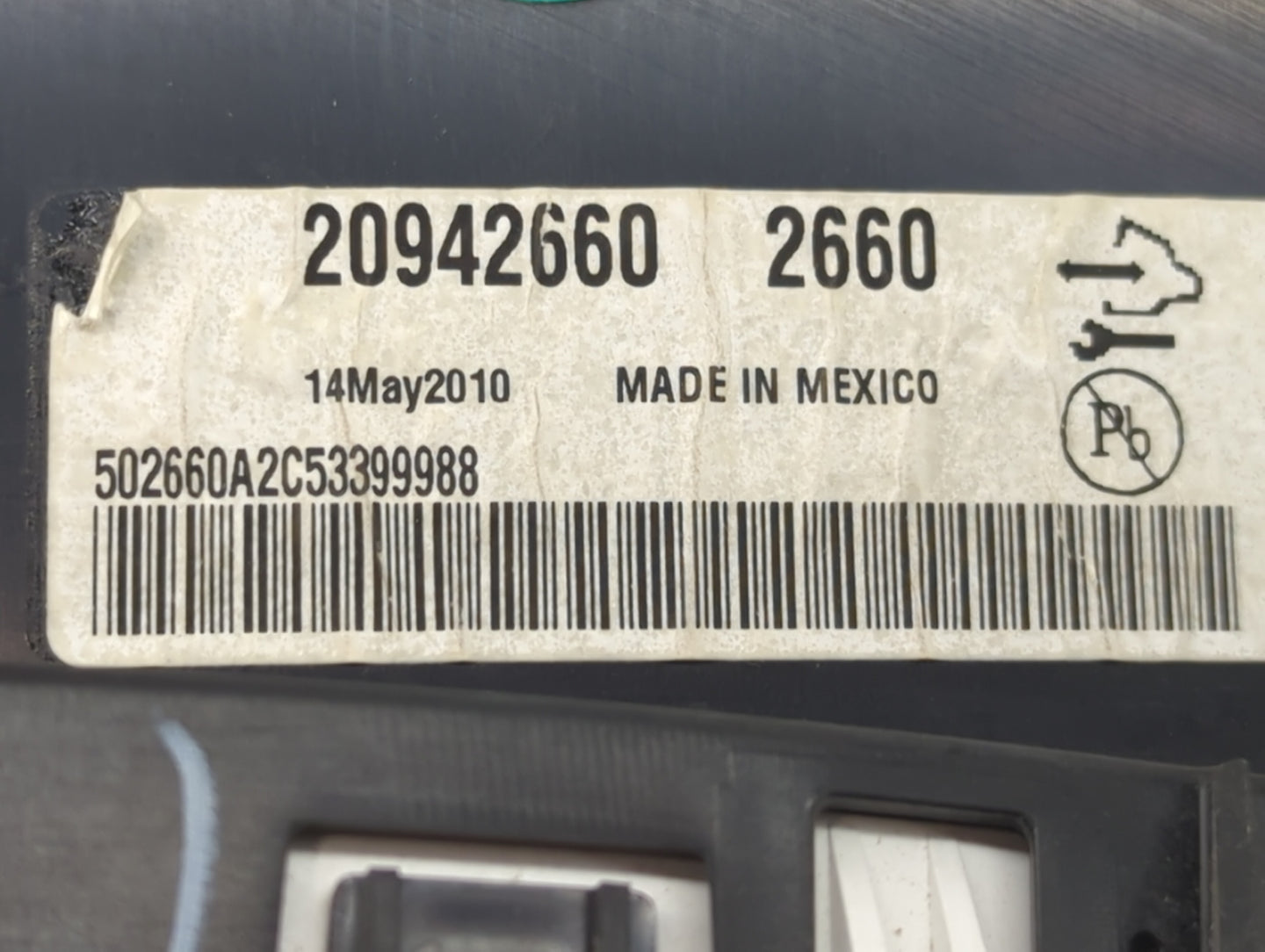 2010 Cadillac Srx Instrument Cluster Speedometer Gauges P/N:20942660 Fits OEM Used Auto Parts - Oemusedautoparts1.com