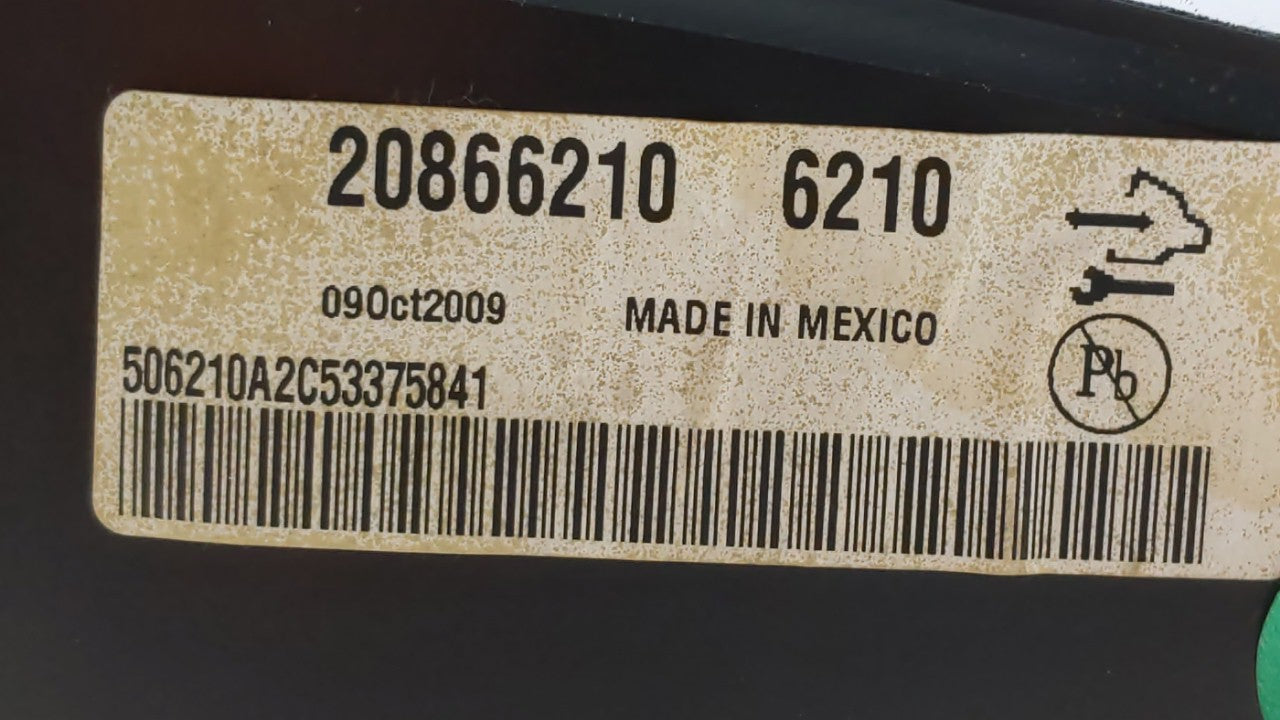 2010 Cadillac Srx Instrument Cluster Speedometer Gauges P/N:20866210 20913773 Fits OEM Used Auto Parts - Oemusedautoparts1.c