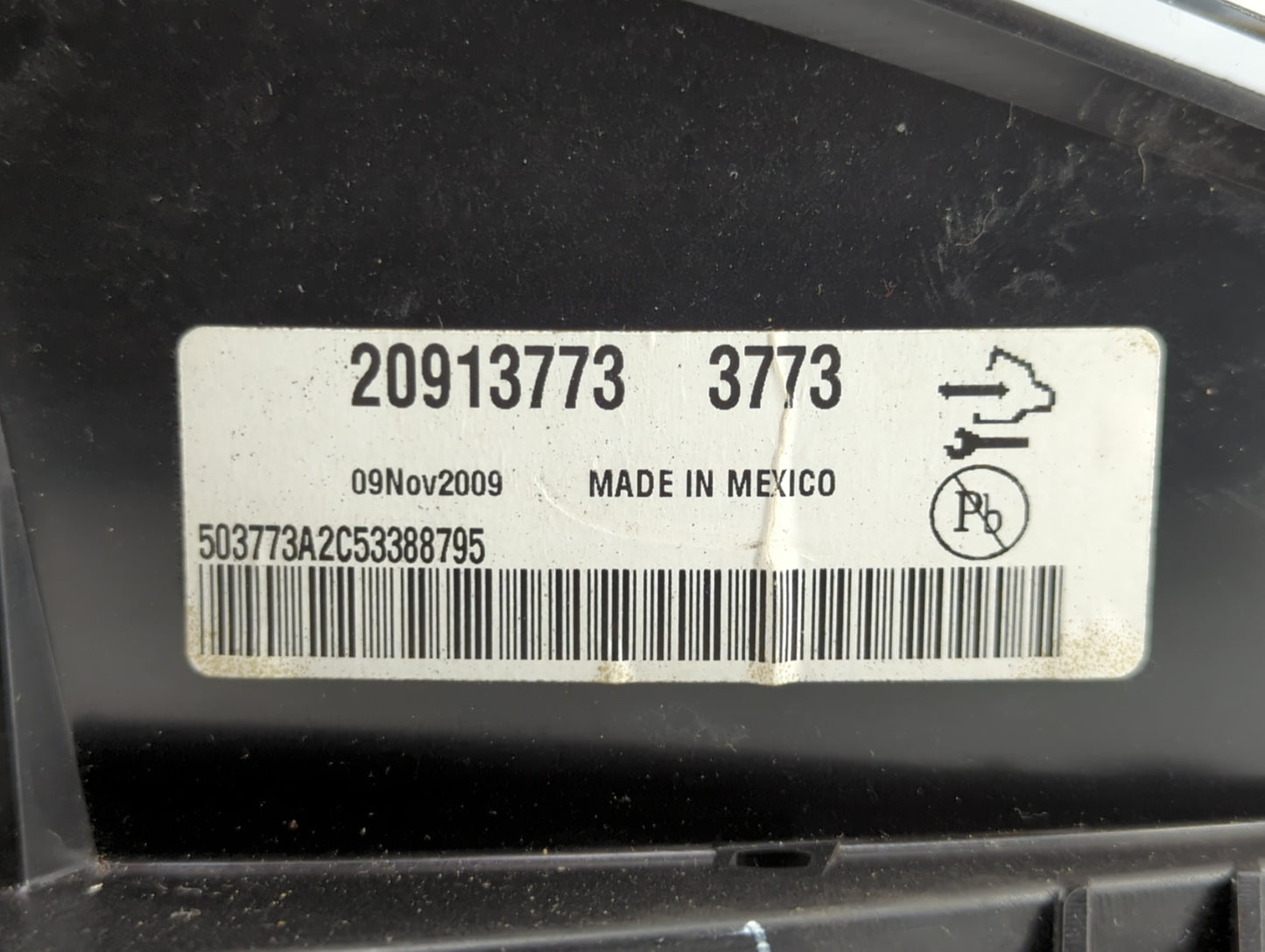 2010 Cadillac Srx Instrument Cluster Speedometer Gauges P/N:20866210 20913773 Fits OEM Used Auto Parts - Oemusedautoparts1.c