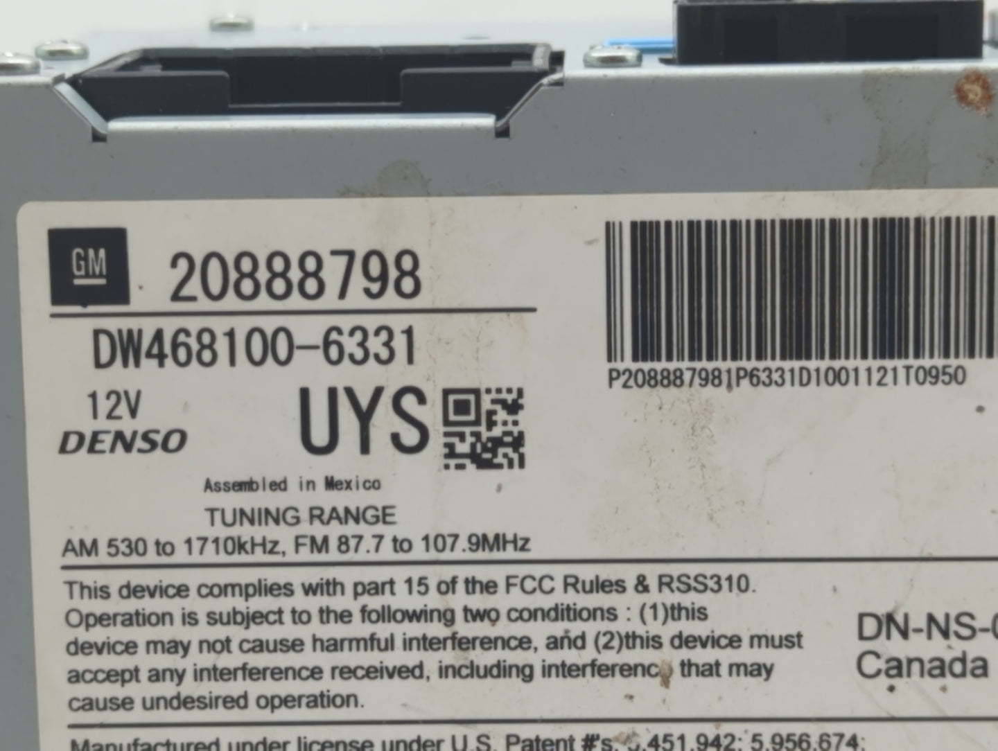 2010-2010 Cadillac Srx Am Fm Cd Player Radio Receiver - Oemusedautoparts1.com