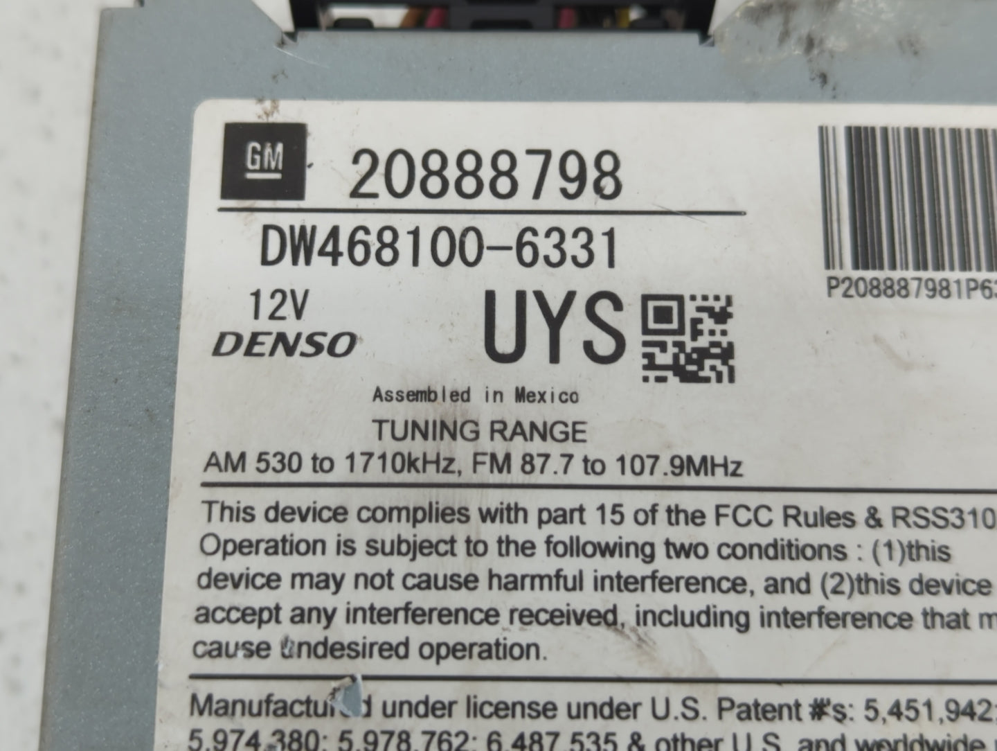 2010-2010 Cadillac Srx Am Fm Cd Player Radio Receiver - Oemusedautoparts1.com