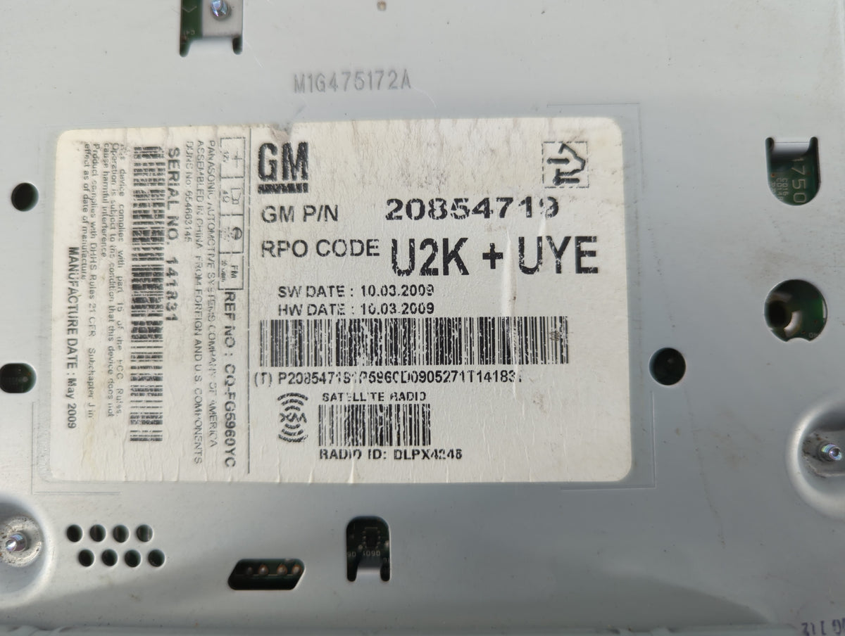 2010-2010 Cadillac Srx Am Fm Cd Player Radio Receiver 634367 - Oemusedautoparts1.com