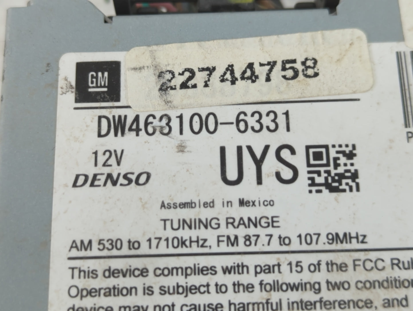 2010 Cadillac Srx Radio AM FM Cd Player Receiver Replacement P/N:DW463100-6331 22744758 Fits OEM Used Auto Parts - Oemusedau