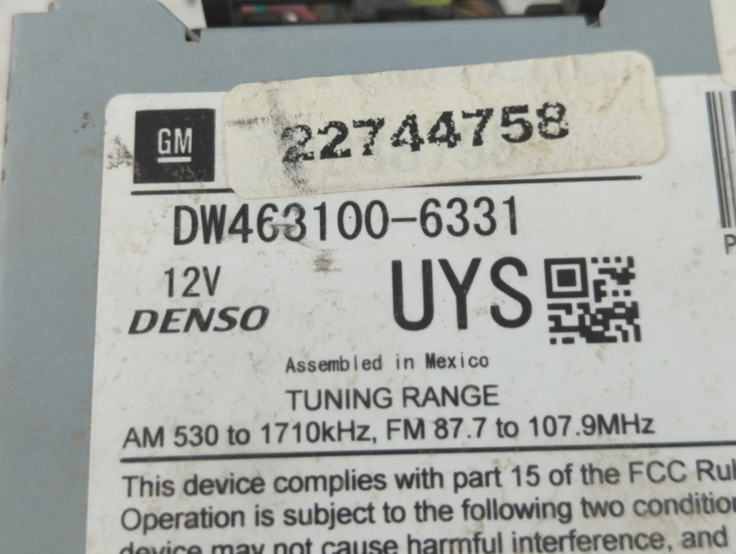 2010 Cadillac Srx Radio AM FM Cd Player Receiver Replacement P/N:DW463100-6331 22744758 Fits OEM Used Auto Parts - Oemusedau