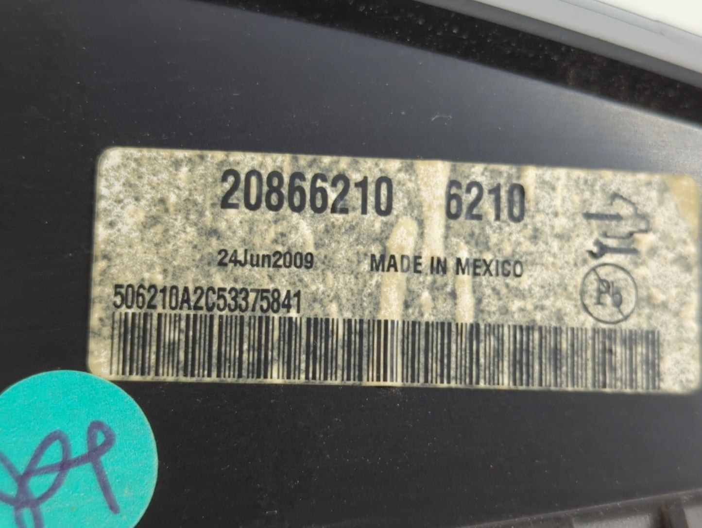 2010 Cadillac Srx Instrument Cluster Speedometer Gauges P/N:20866210 6210 Fits OEM Used Auto Parts - Oemusedautoparts1.com