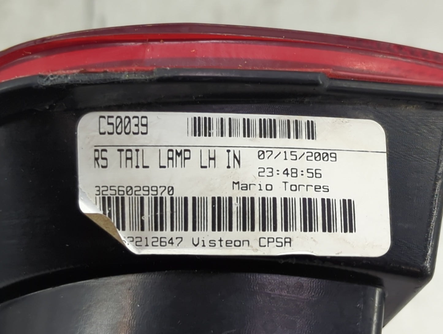 2010-2013 Chevrolet Camaro Tail Light Assembly Driver Left OEM P/N:92212647 Fits Fits 2010 2011 2012 2013 OEM Used Auto Part