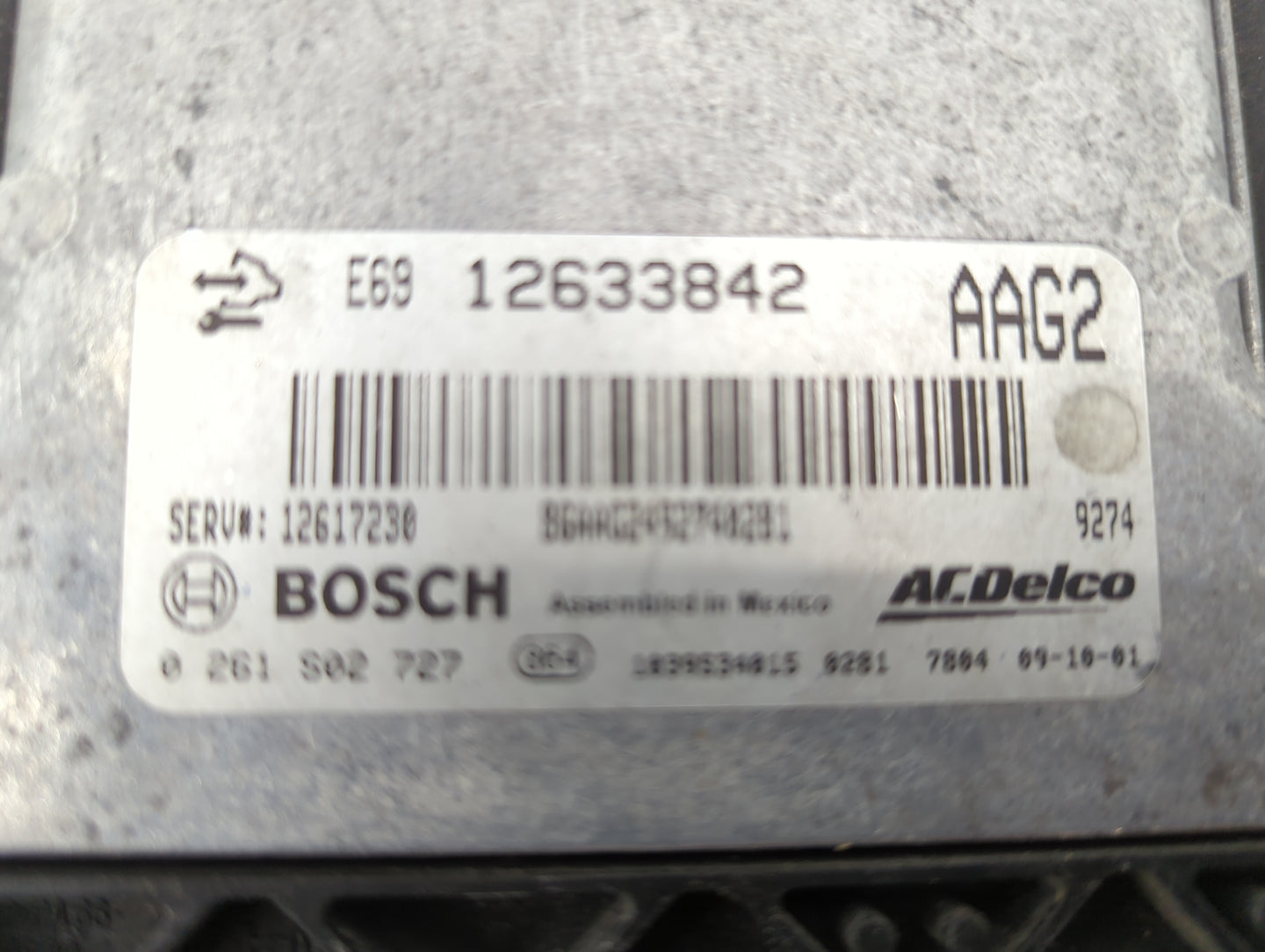 2010-2011 Chevrolet Camaro PCM Engine Control Computer ECU ECM PCU OEM P/N:12633842 12617230, 0261S02727 Fits Fits 2010 2011