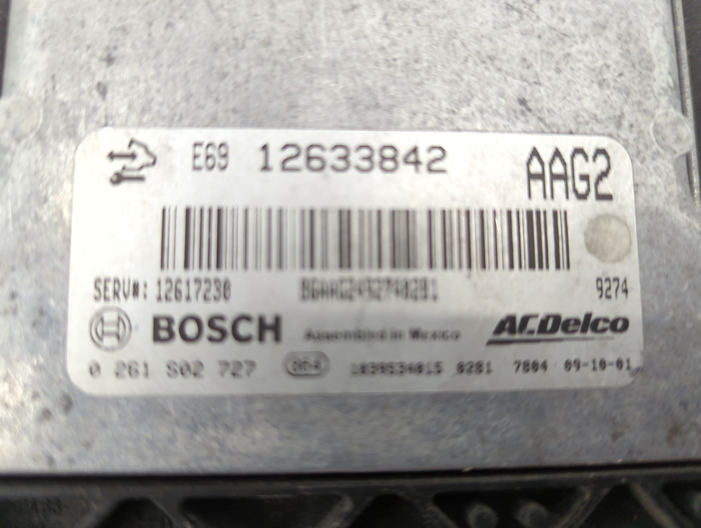 2010-2011 Chevrolet Camaro PCM Engine Control Computer ECU ECM PCU OEM P/N:12633842 12617230, 0261S02727 Fits Fits 2010 2011