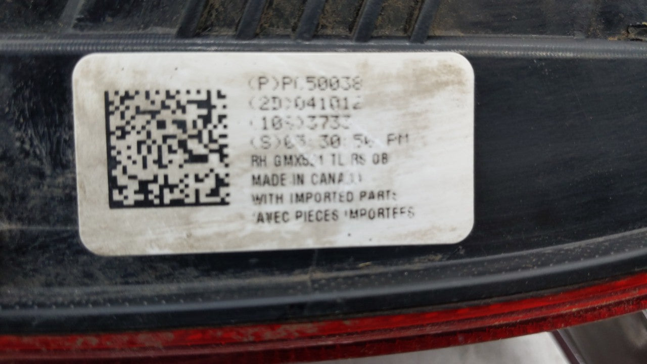 2010-2012 Chevrolet Camaro Tail Light Assembly Passenger Right OEM Fits Fits 2010 2011 2012 OEM Used Auto Parts - Oemusedaut