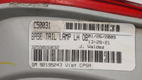 2010-2011 Chevrolet Camaro Tail Light Assembly Driver Left OEM P/N:92195243 Fits Fits 2010 2011 OEM Used Auto Parts - Oemuse