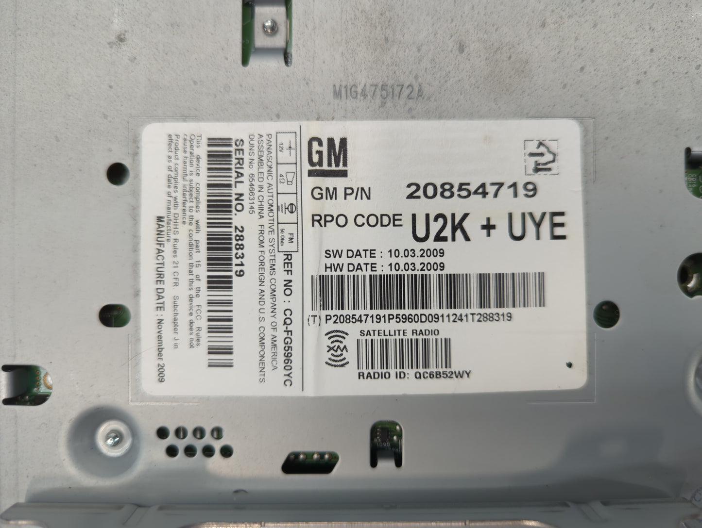 2010-2010 Chevrolet Camaro Am Fm Cd Player Radio Receiver - Oemusedautoparts1.com