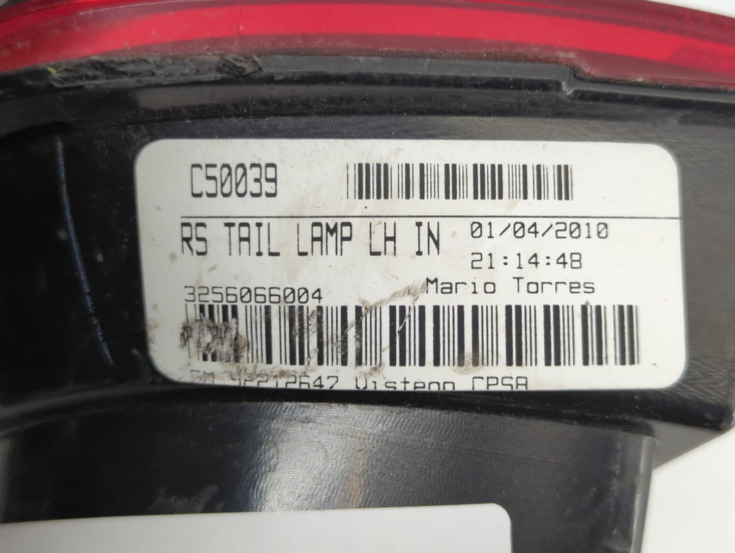 2010-2013 Chevrolet Camaro Tail Light Assembly Driver Left OEM P/N:42212647 Fits Fits 2010 2011 2012 2013 OEM Used Auto Part