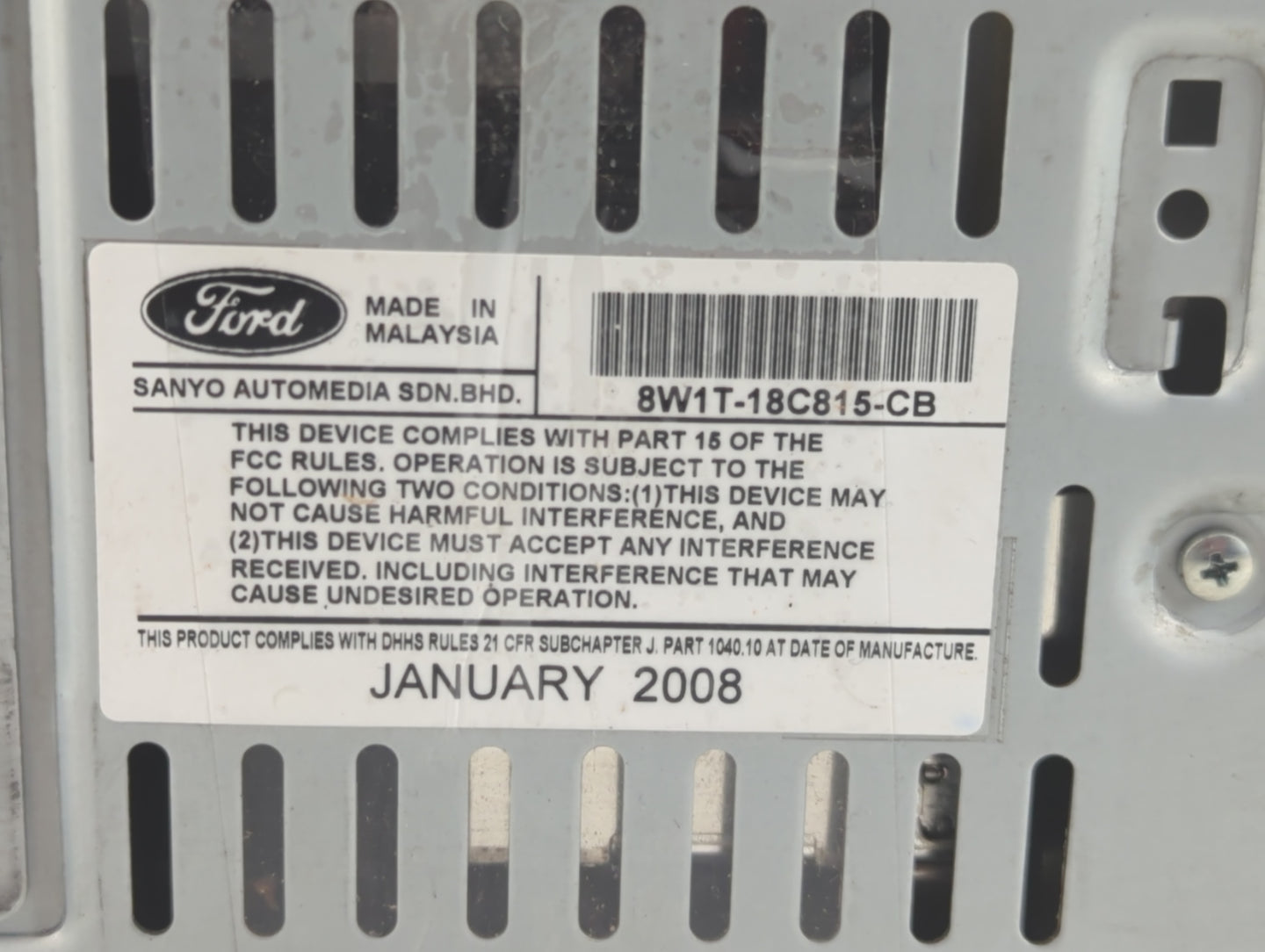 2010 Chevrolet Camaro Radio AM FM Cd Player Receiver Replacement P/N:8W1T-18C815-CB Fits Fits 2011 OEM Used Auto Parts - Oem