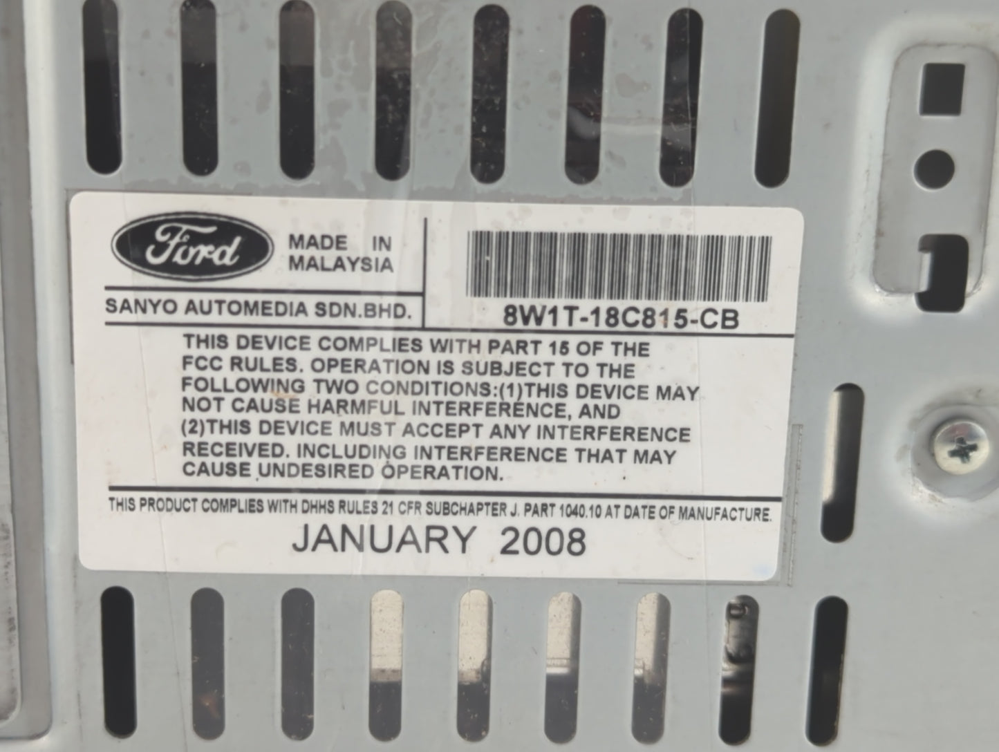 2010 Chevrolet Camaro Radio AM FM Cd Player Receiver Replacement P/N:8W1T-18C815-CB Fits Fits 2011 OEM Used Auto Parts - Oem