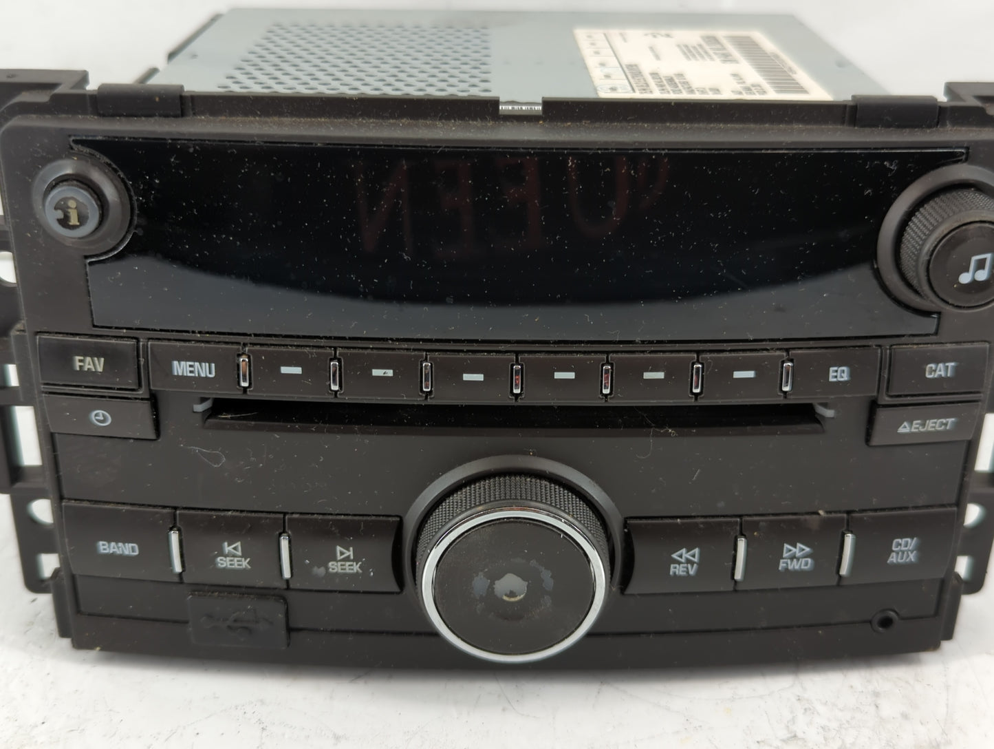 2009-2010 Chevrolet Cobalt Radio AM FM Cd Player Receiver Replacement P/N:20835360 Fits Fits 2009 2010 OEM Used Auto Parts -