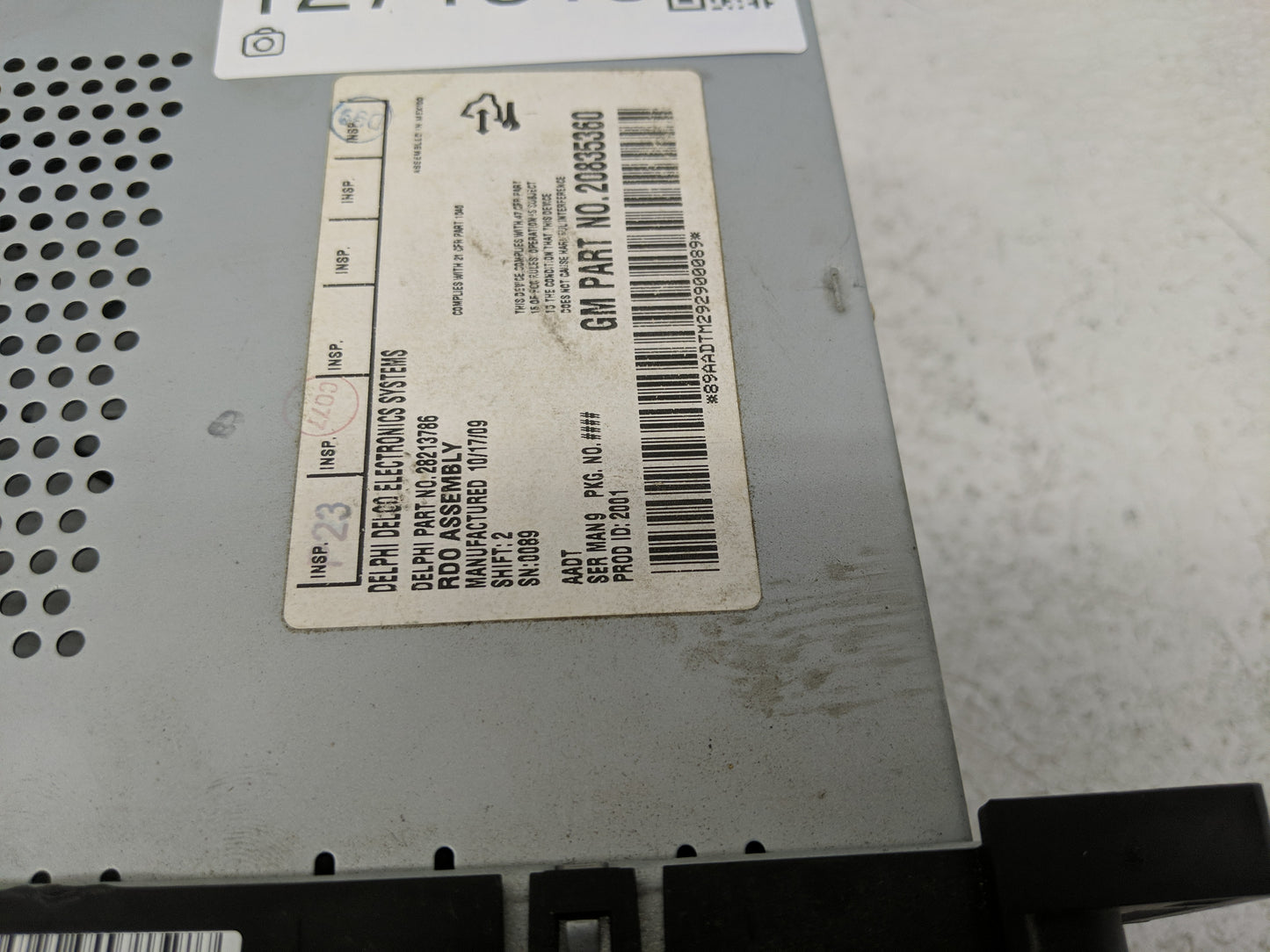 2009-2010 Chevrolet Cobalt Radio AM FM Cd Player Receiver Replacement P/N:20835360 Fits Fits 2009 2010 OEM Used Auto Parts -